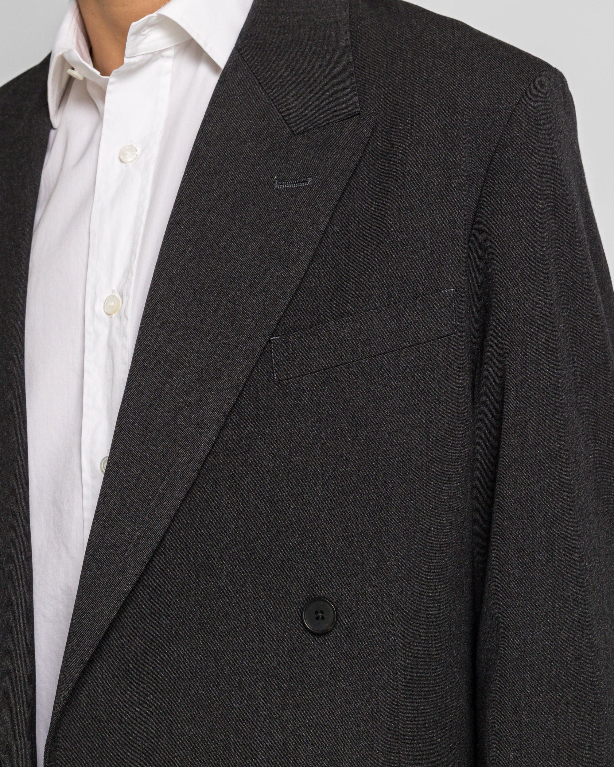 A.presse Wool Double Breasted Jacket - Charcoal