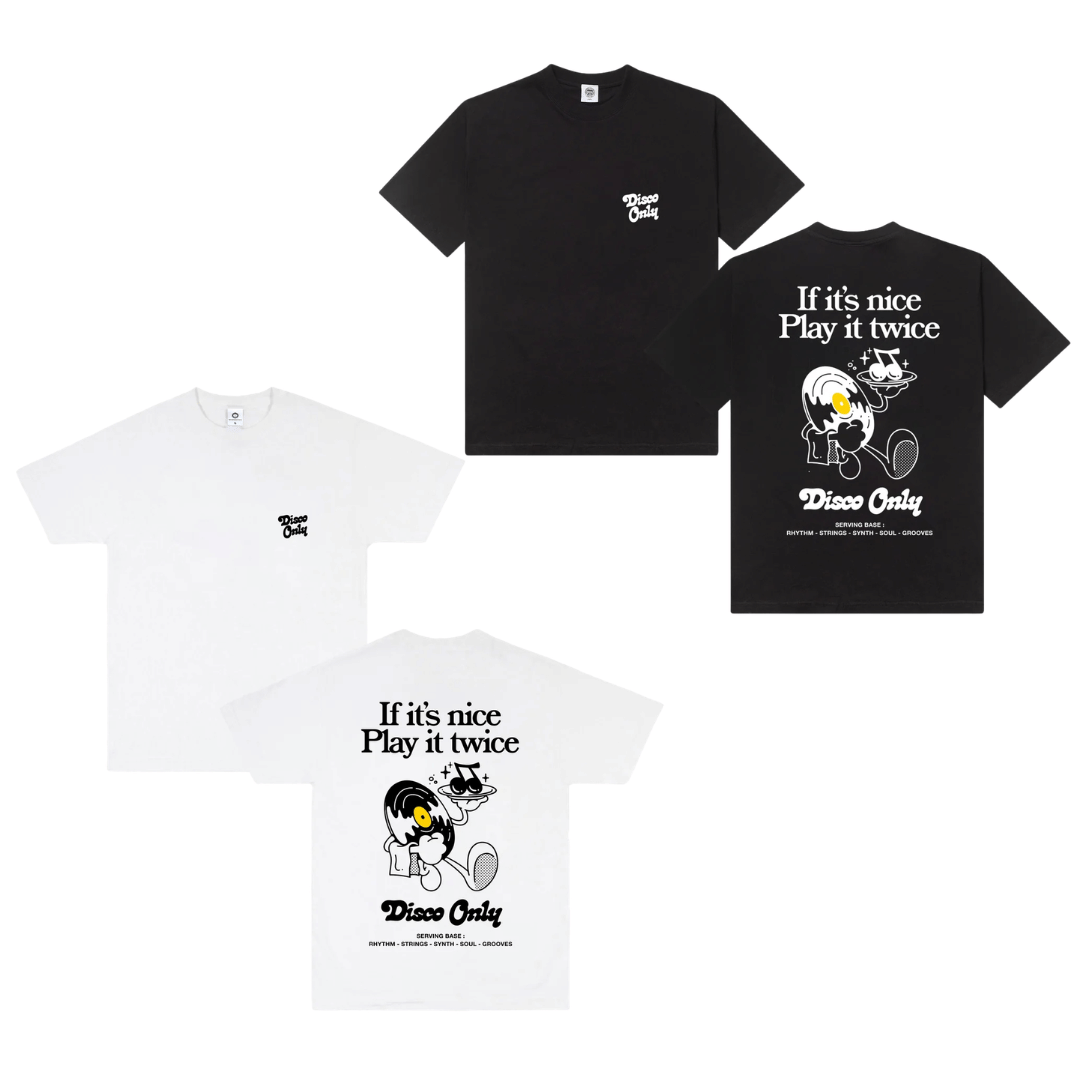 DISCO ONLY Play It Twice V2 T-Shirt Twinpack - Black/White