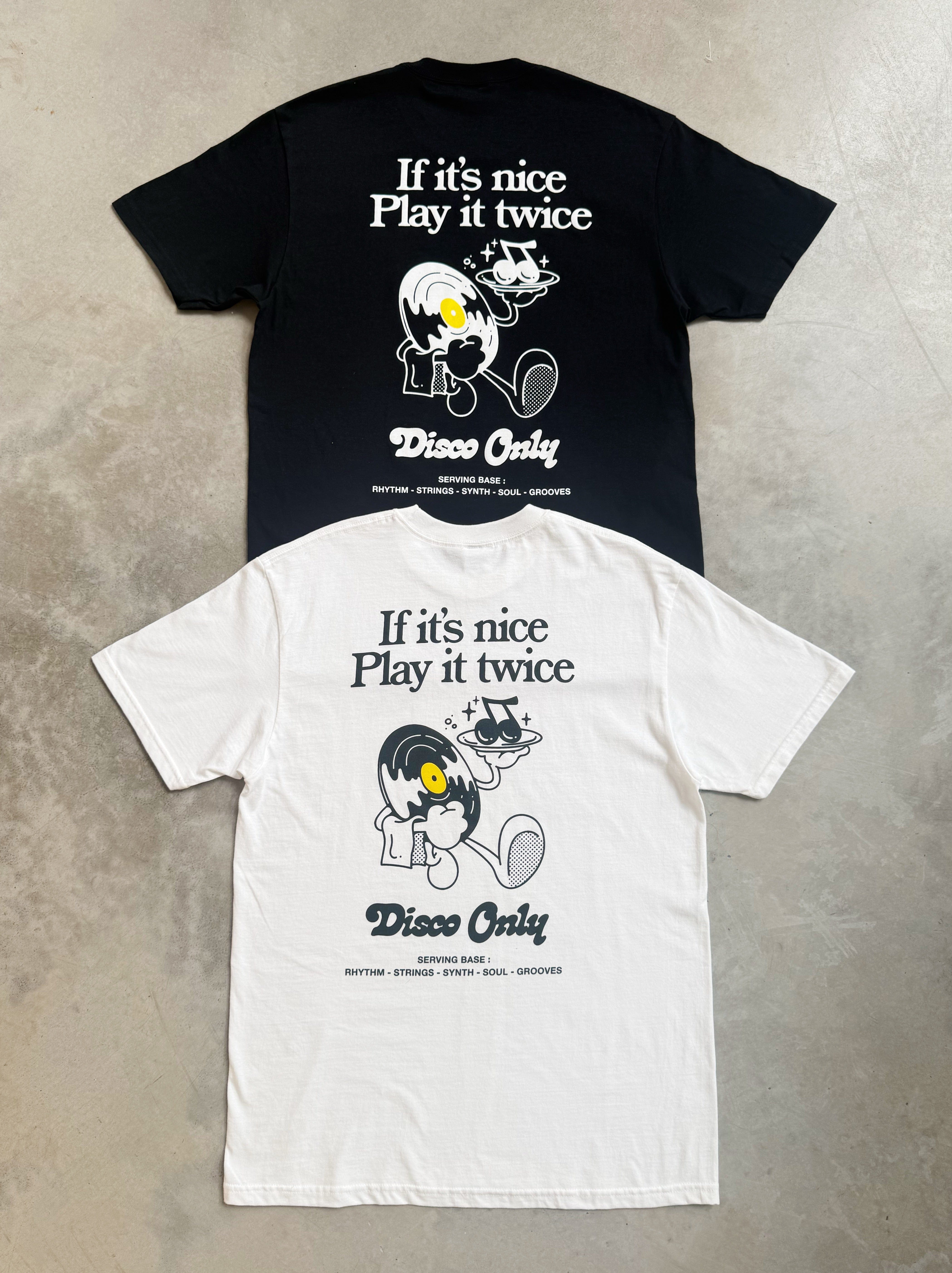 DISCO ONLY Play It Twice V2 T-Shirt Twinpack - Black/White