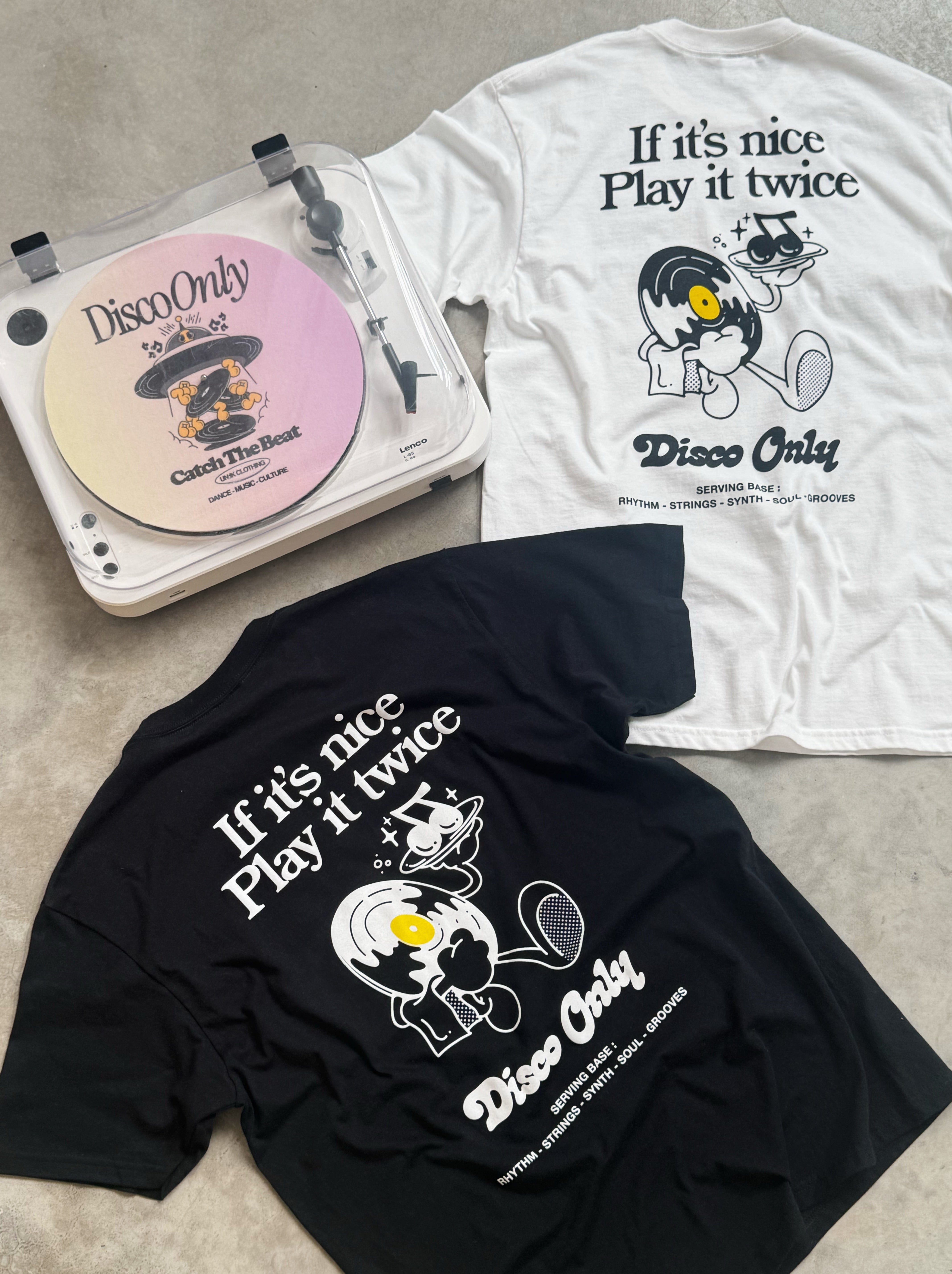 DISCO ONLY Play It Twice V2 T-Shirt Twinpack - Black/White