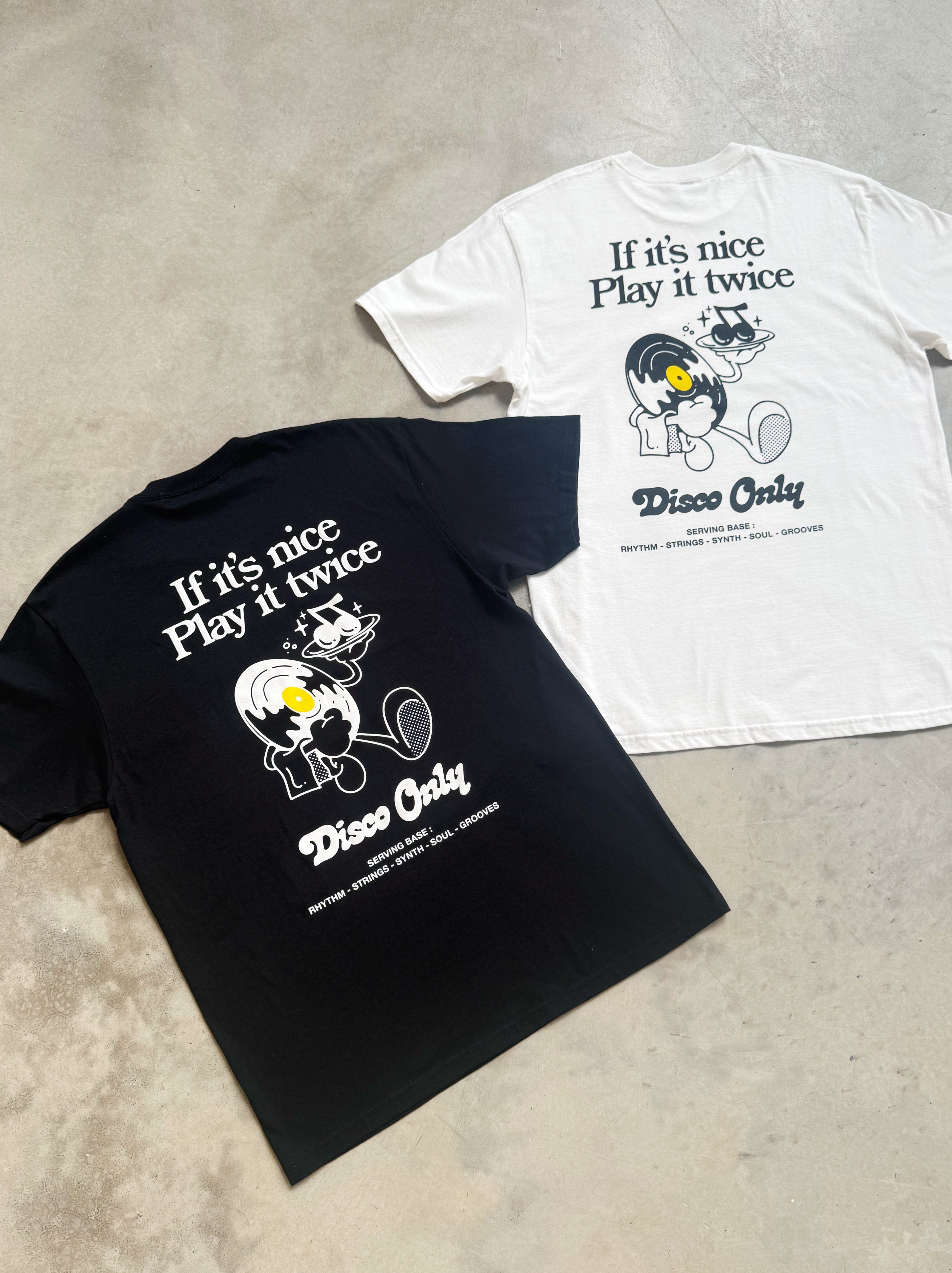 DISCO ONLY Play It Twice V2 T-Shirt Twinpack - Black/White