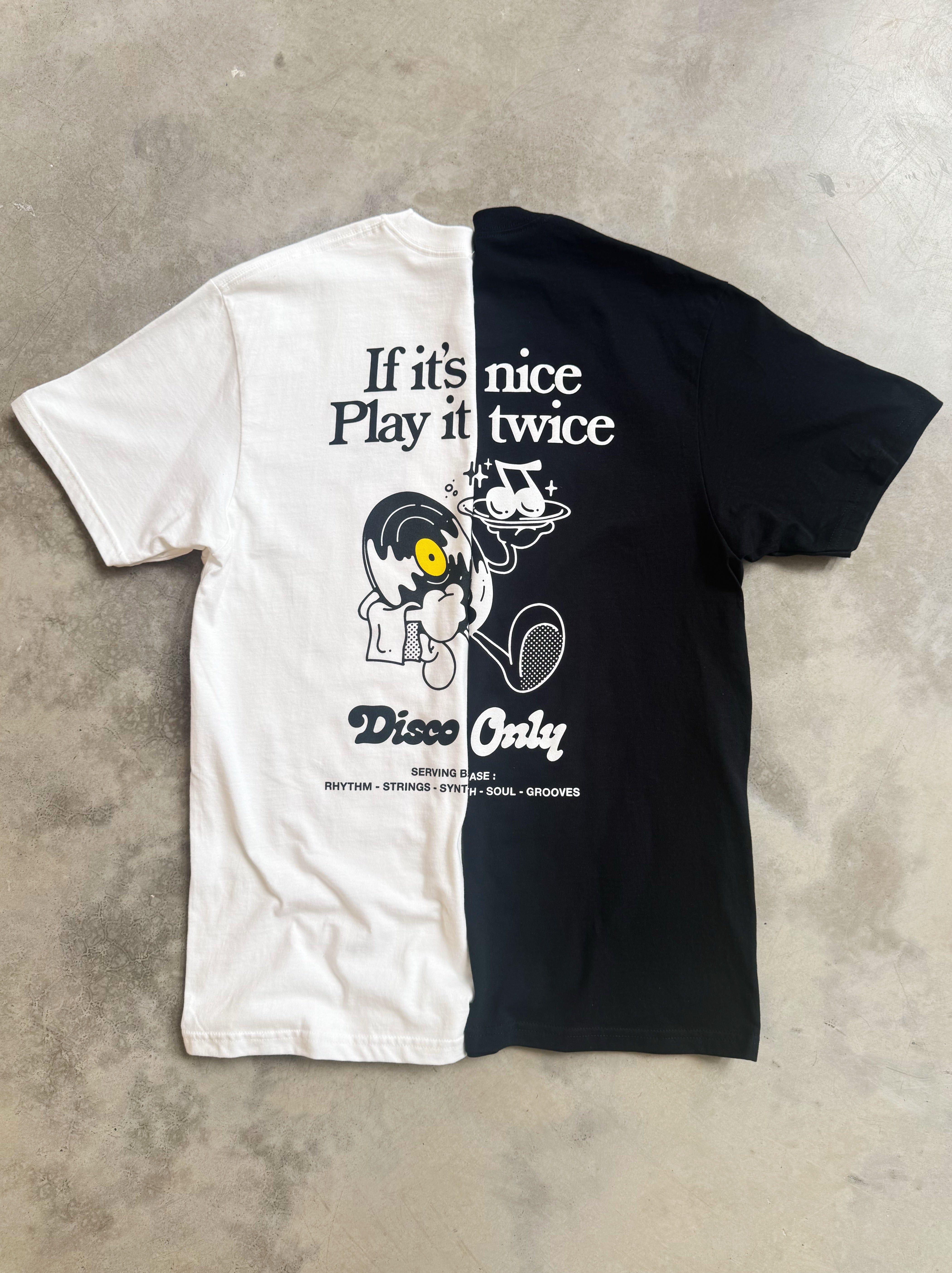 DISCO ONLY Play It Twice V2 T-Shirt Twinpack - Black/White