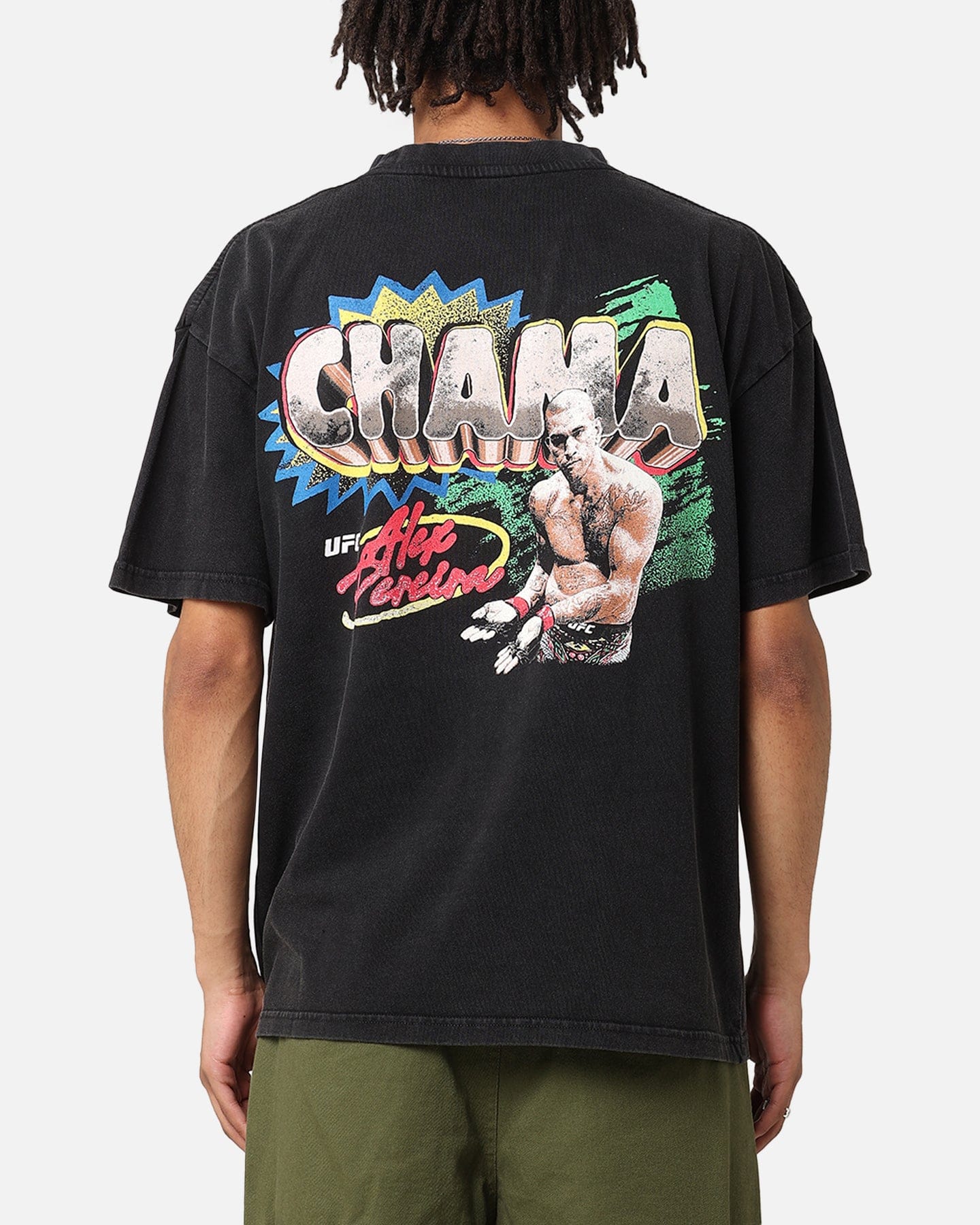 Vintage UFC By Culture Kings Alex Pereira Chama Vintage T - Shirt Black Acidwash