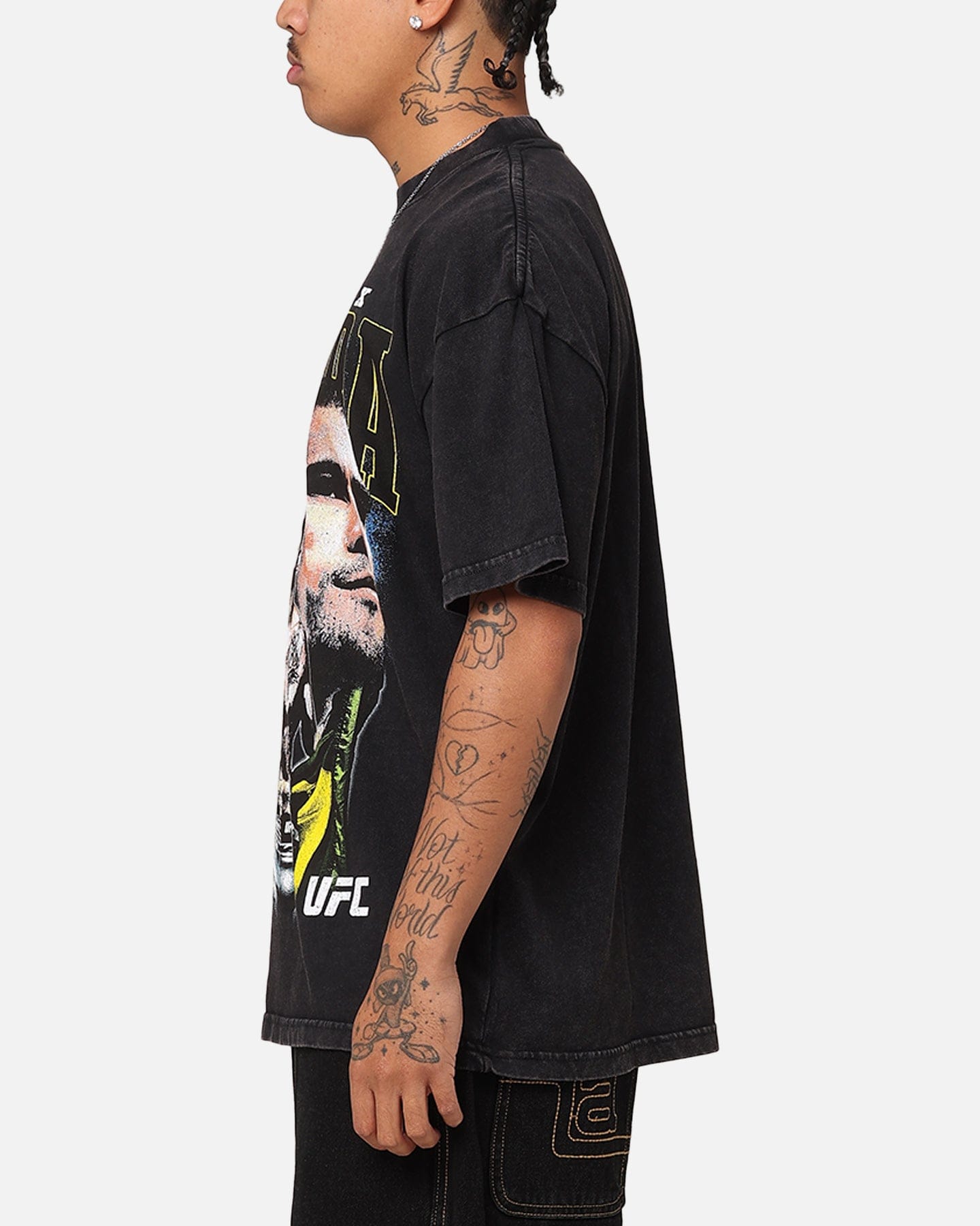 Vintage UFC By Culture Kings Alex Pereira Vintage T - Shirt Black Acidwash