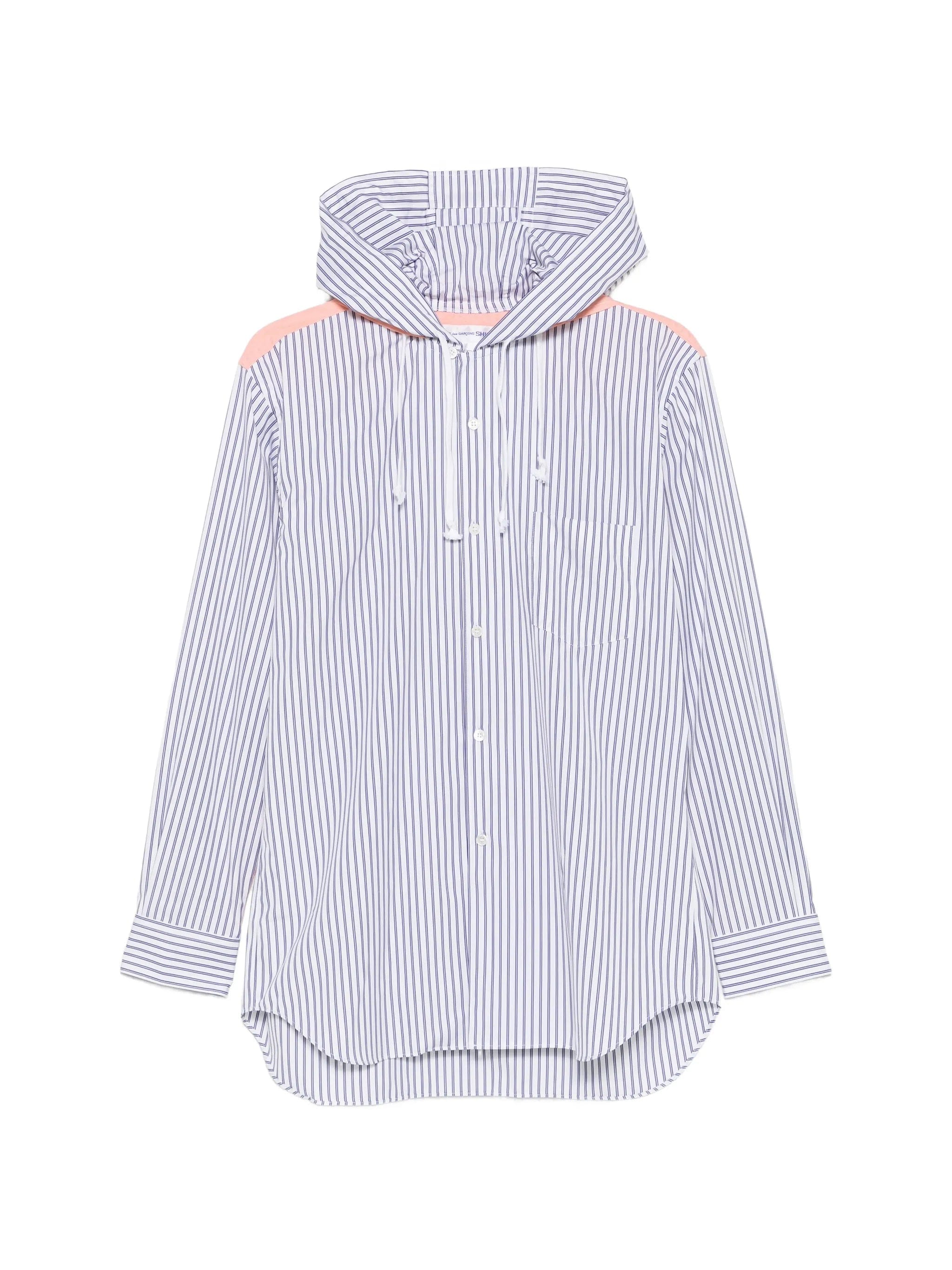Comme des Garçons Shirt striped double - hood shirt