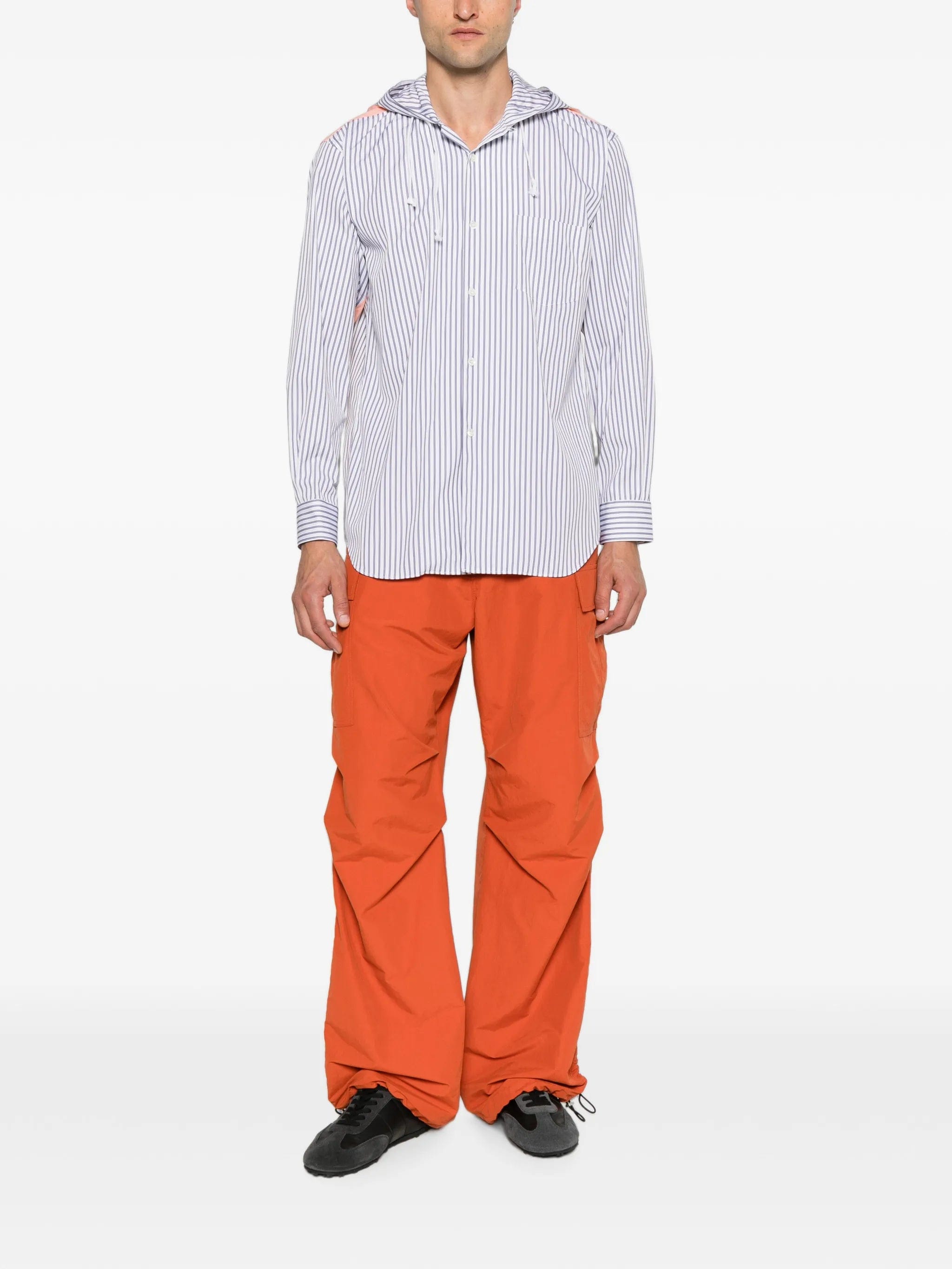 Comme des Garçons Shirt striped double - hood shirt