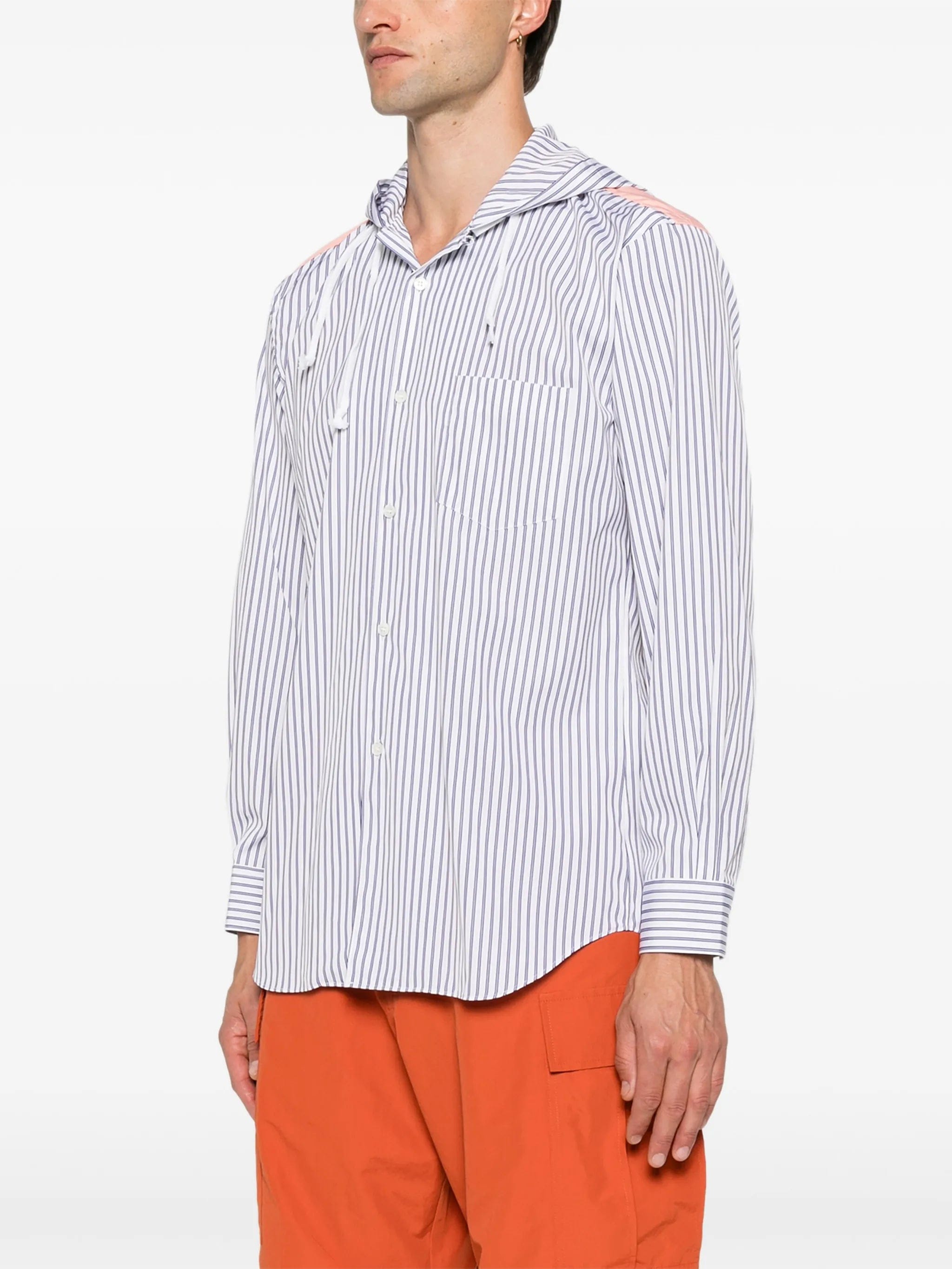 Comme des Garçons Shirt striped double - hood shirt