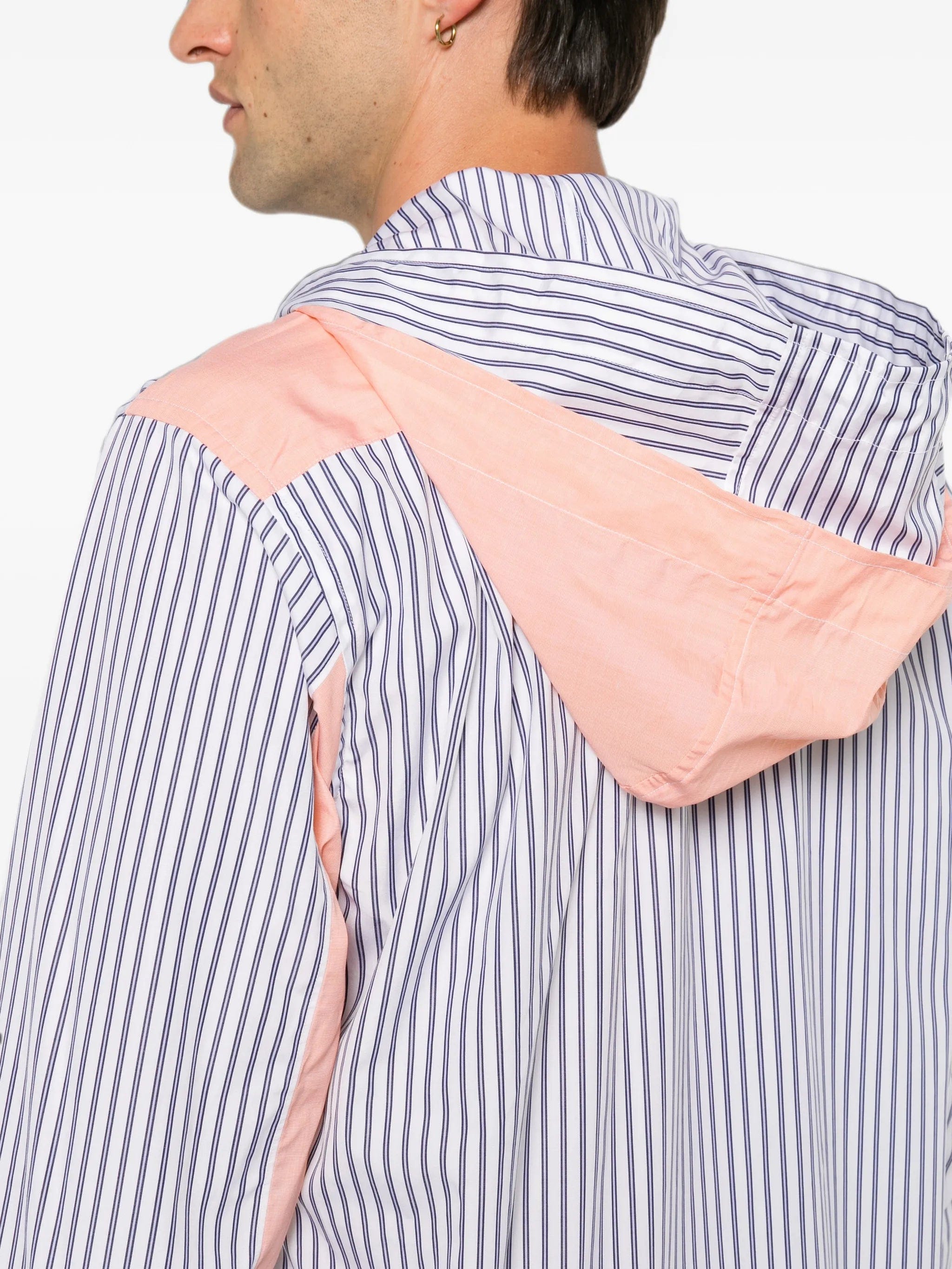 Comme des Garçons Shirt striped double - hood shirt