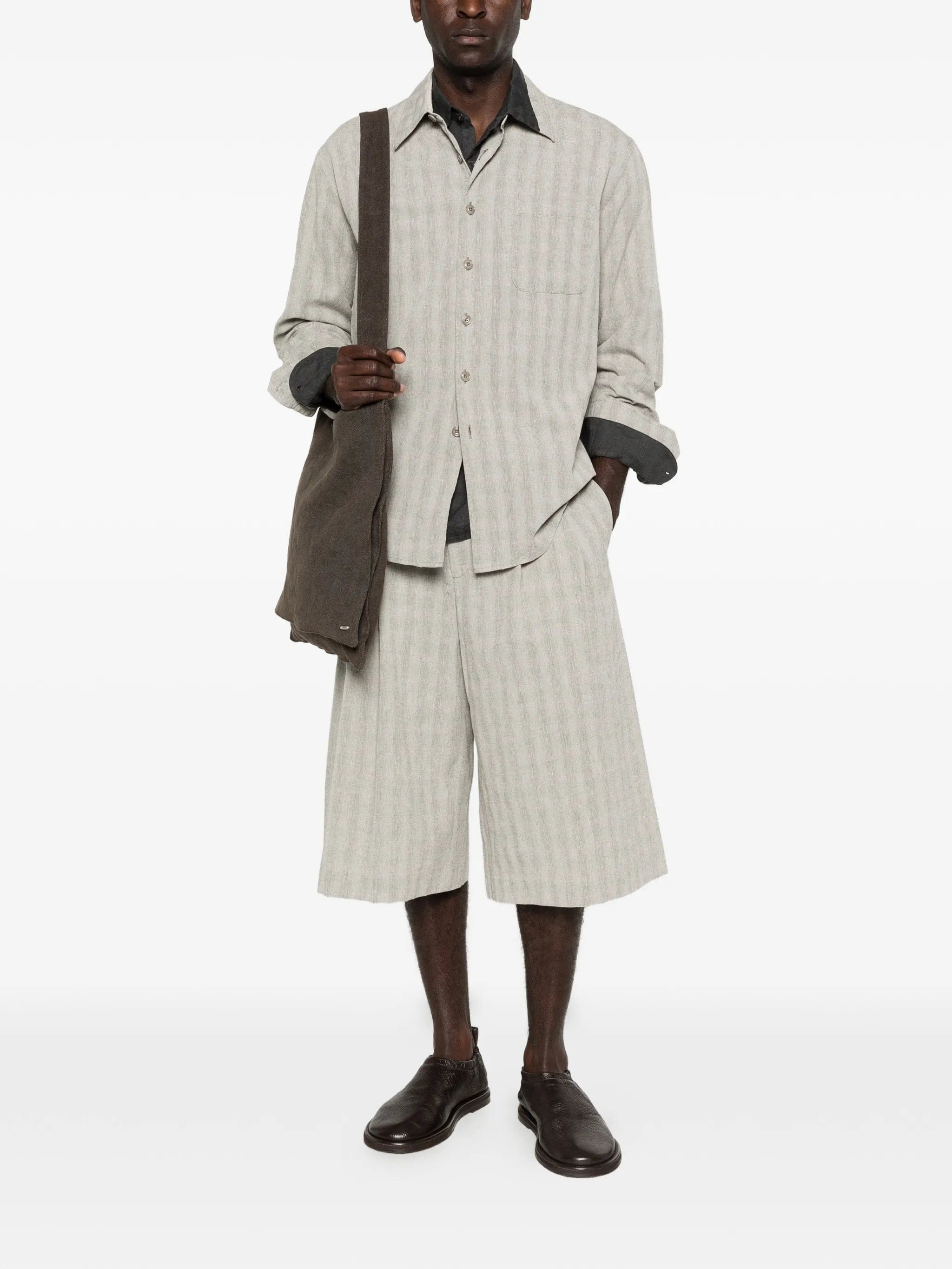 OUR Legacy Split checked shorts