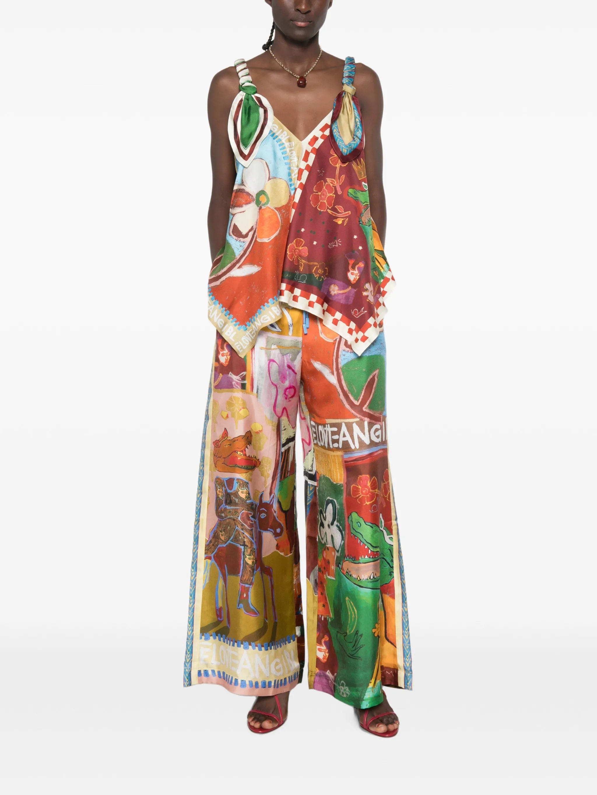 Alemais Mlak graphic - print palazzo pants