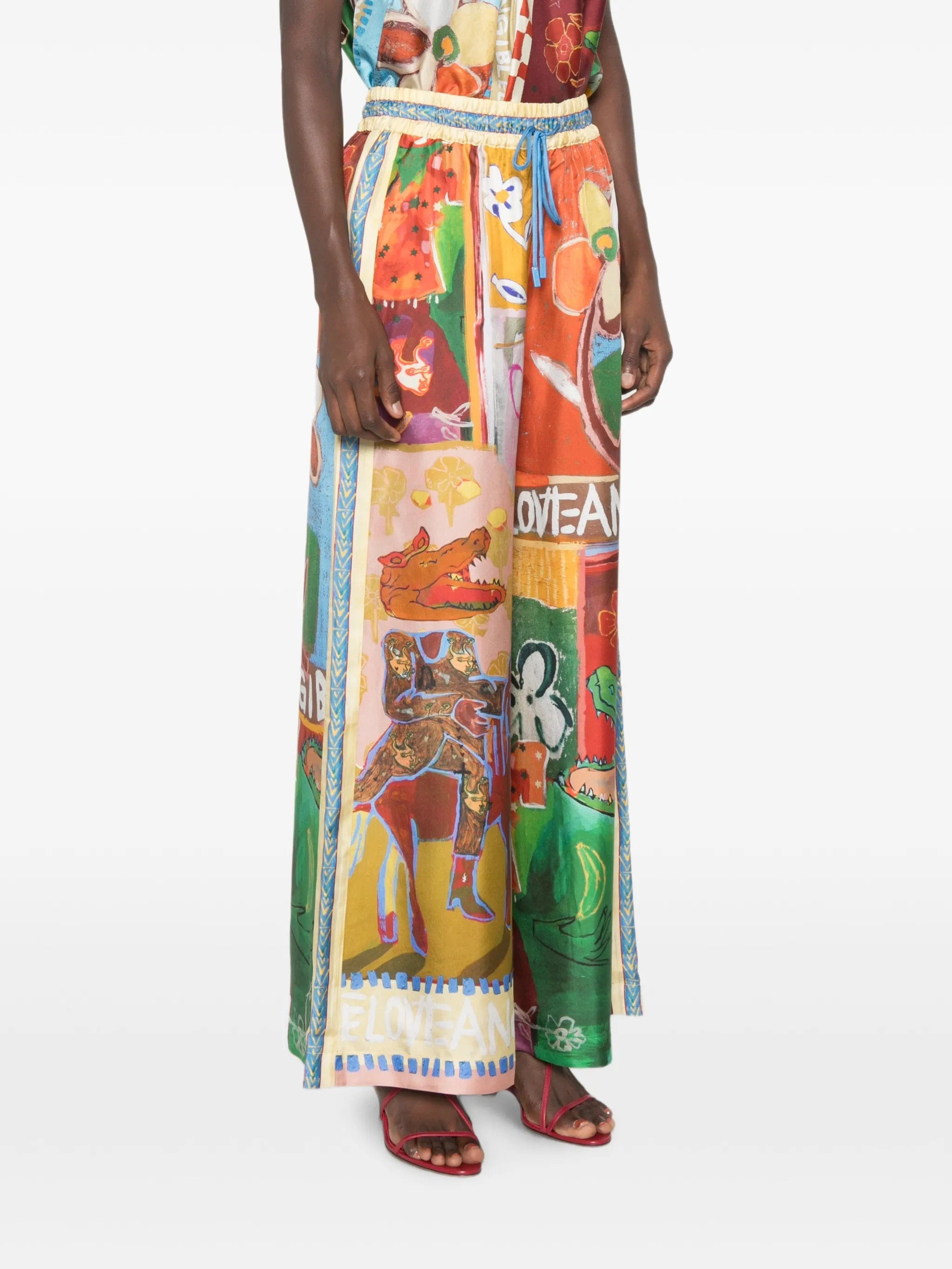 Alemais Mlak graphic - print palazzo pants