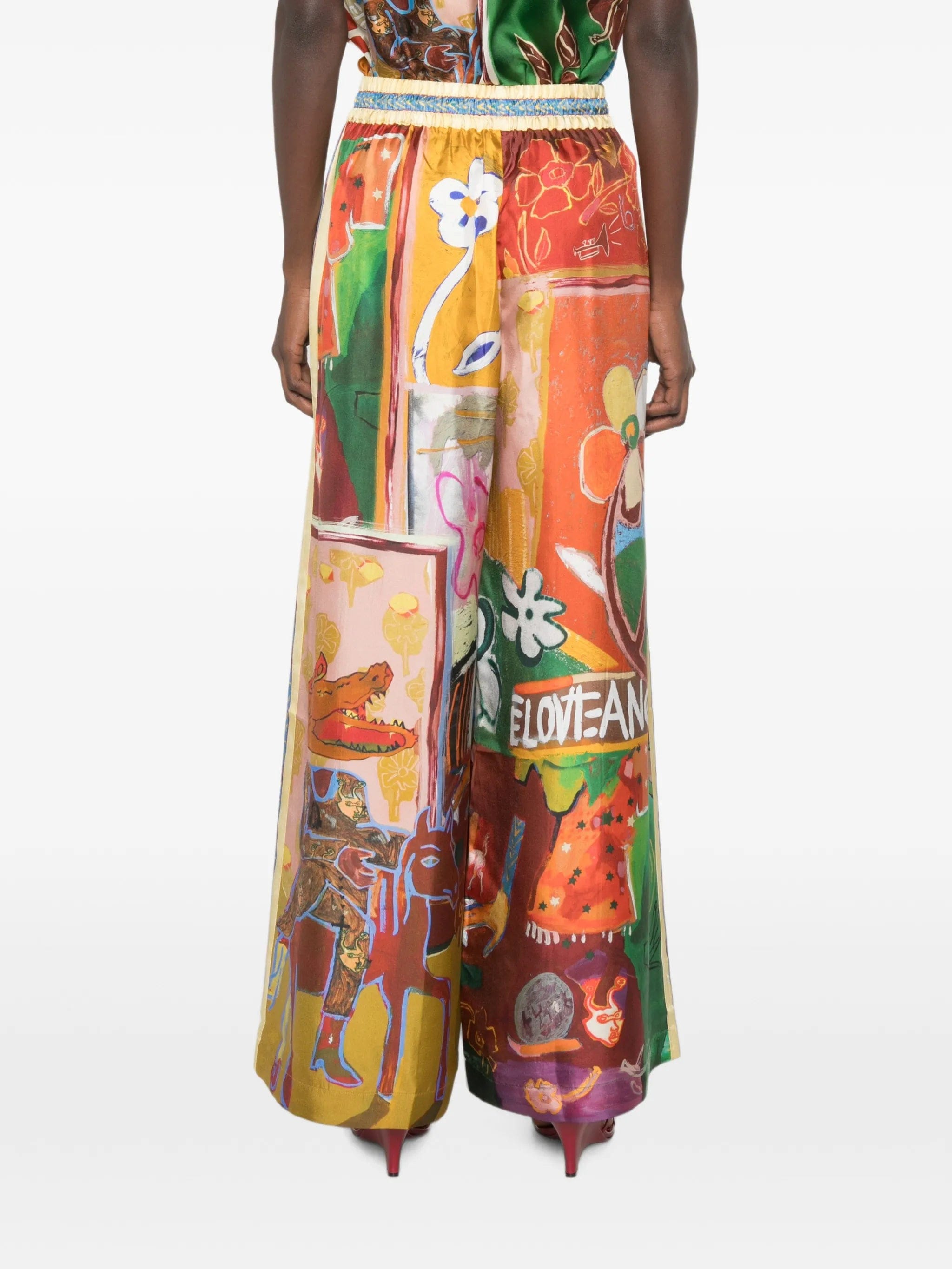 Alemais Mlak graphic - print palazzo pants