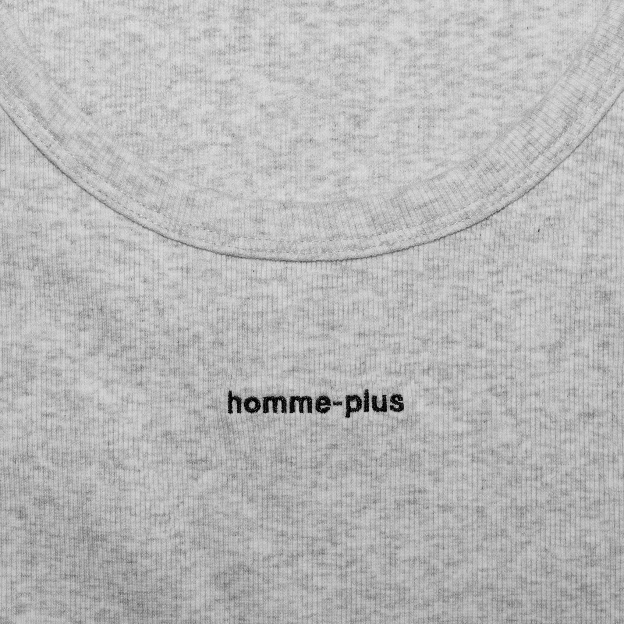 HOMME+ Embroidered Tank Top Header Grey