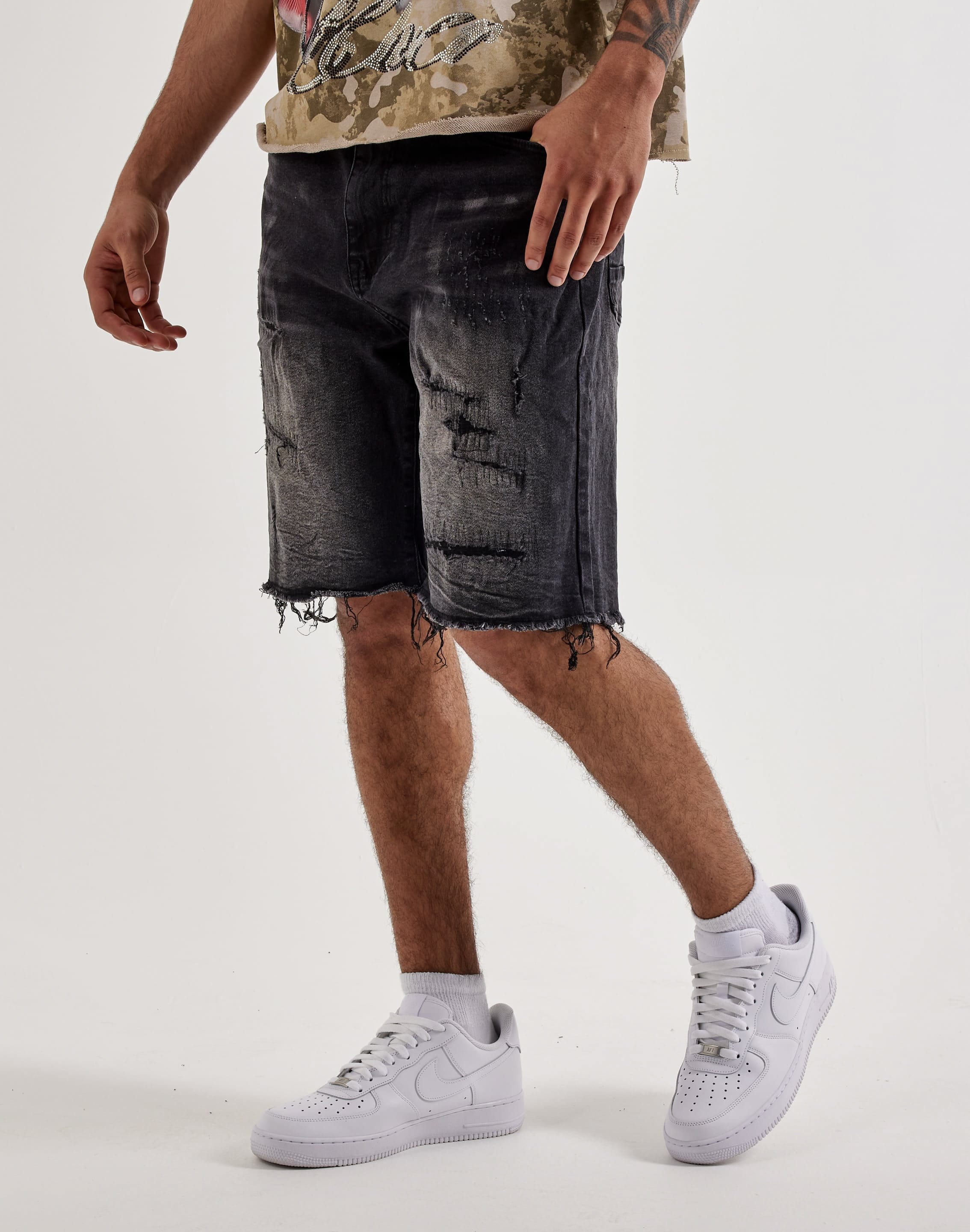 Smoke Rise Distressed Denim Shorts