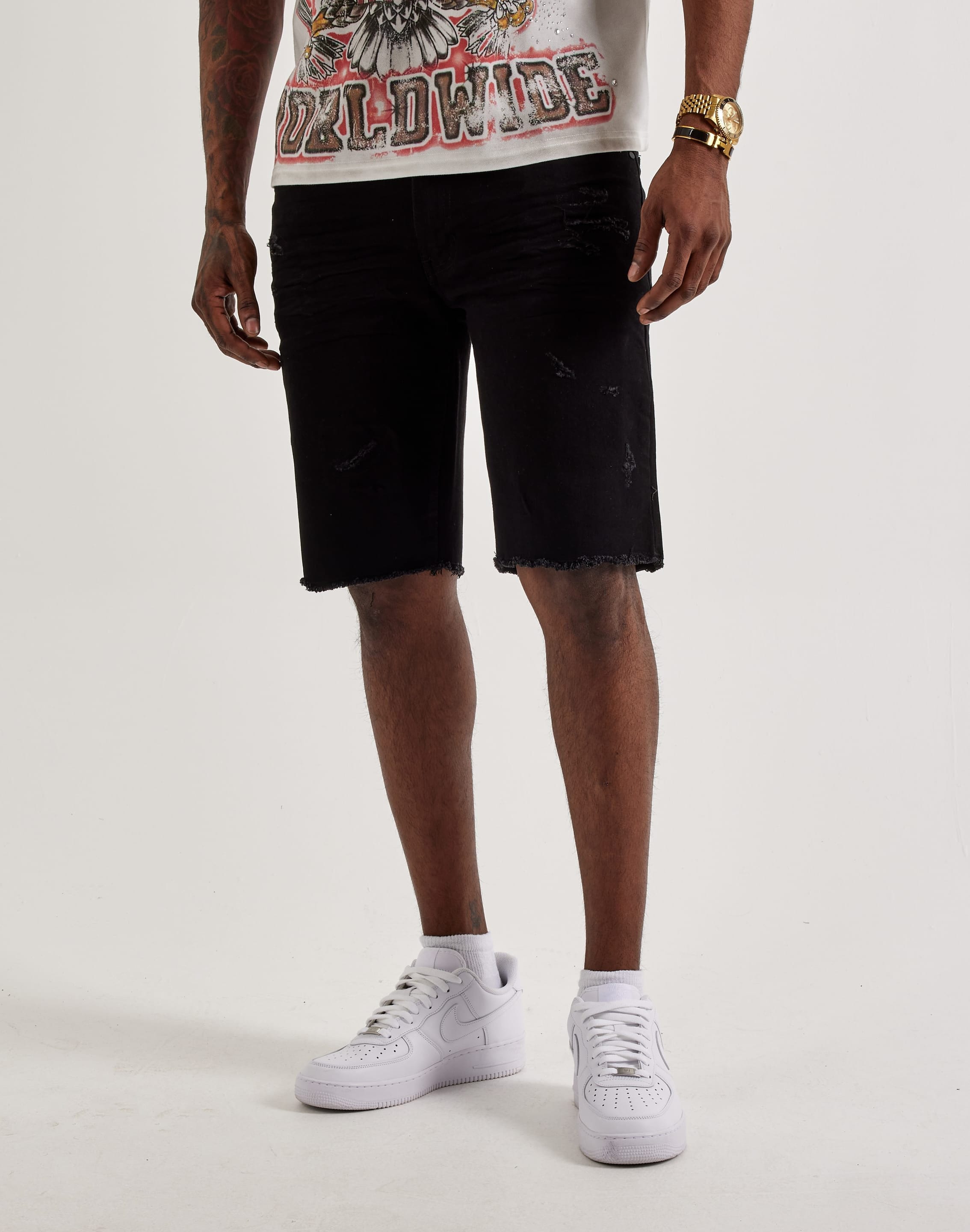 Smoke Rise Rip Off Denim Shorts