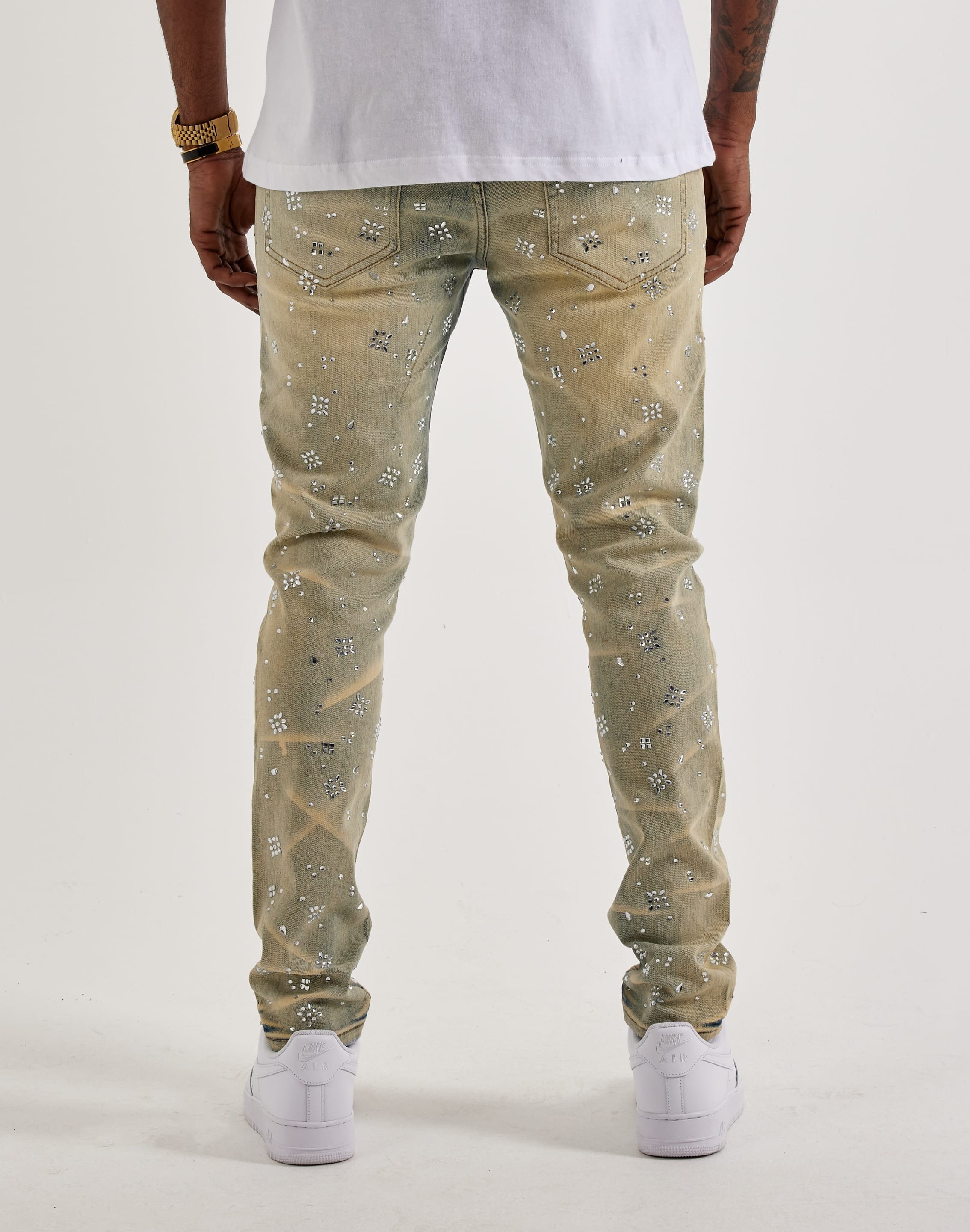 GFTD la Kevin Slim Rhinestone Denim Jeans