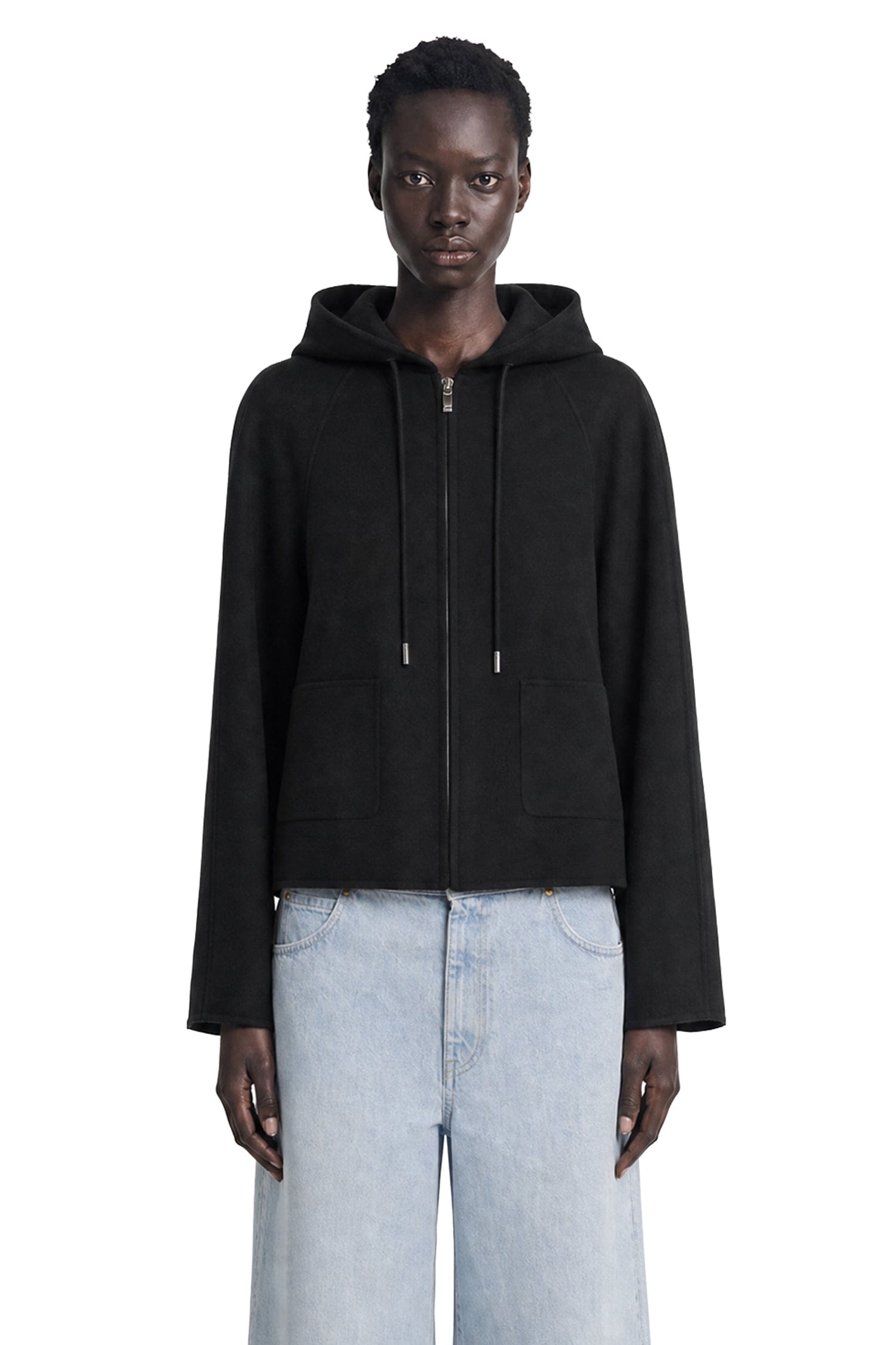 MAX MARA Wool Blend and Silk Hooded Coat