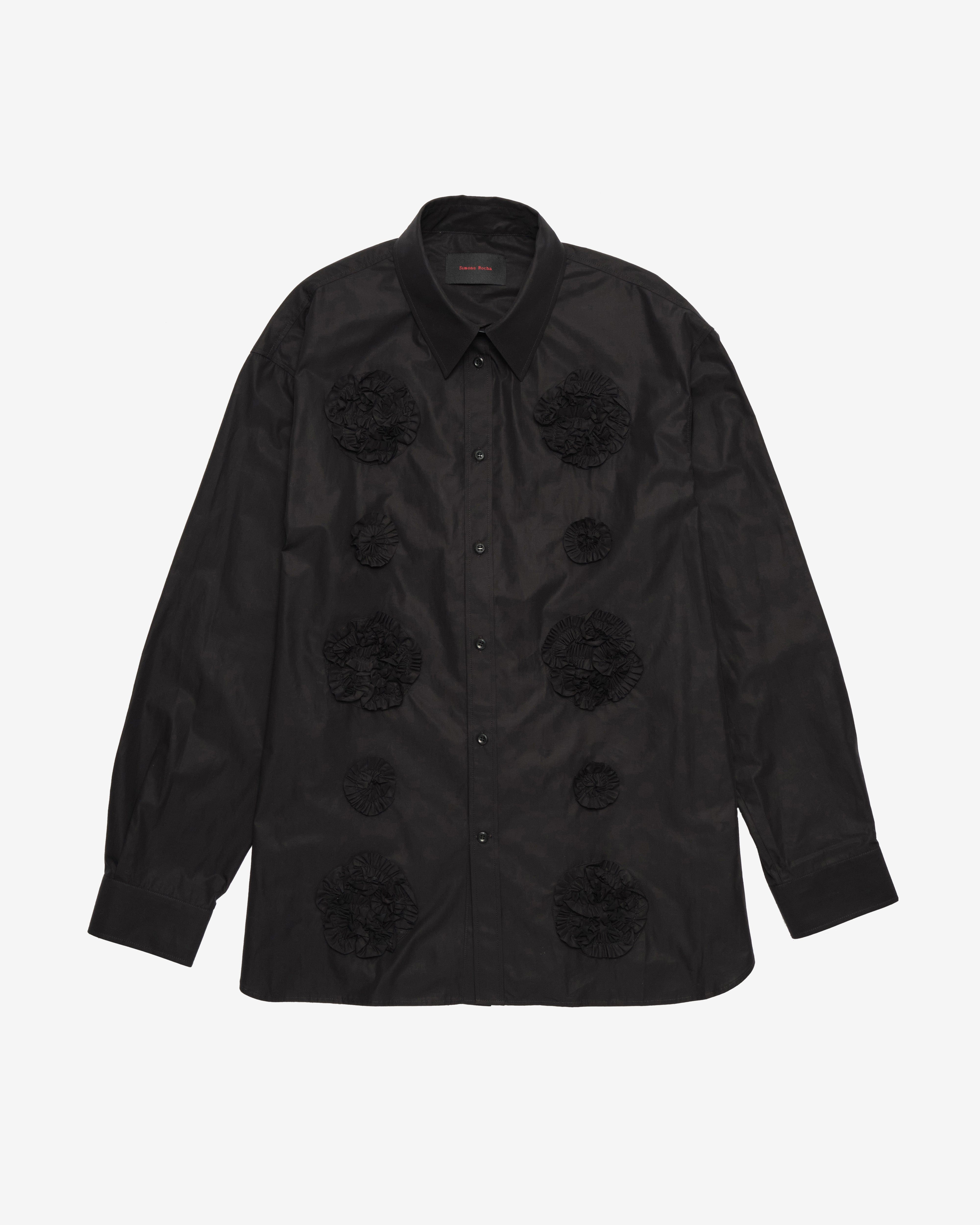 SIMONE ROCHA - Men's Frill Flower Easy Shirt - (Black)