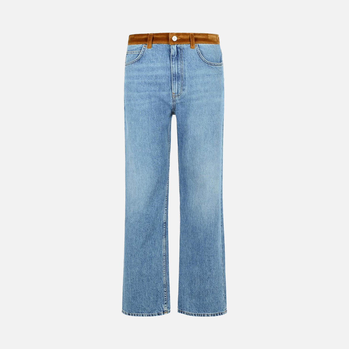 MARNI WIDE LEG DENIM W/ PATCH - DEEP BLUE