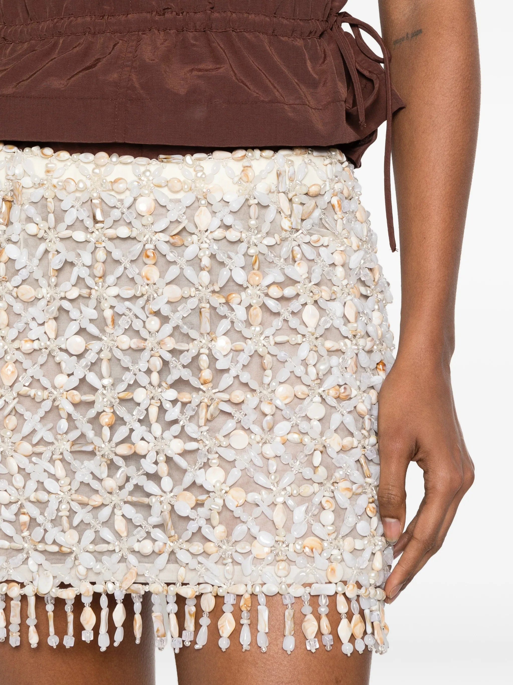 Cult Gaia Idalia bead - embellished midi skirt