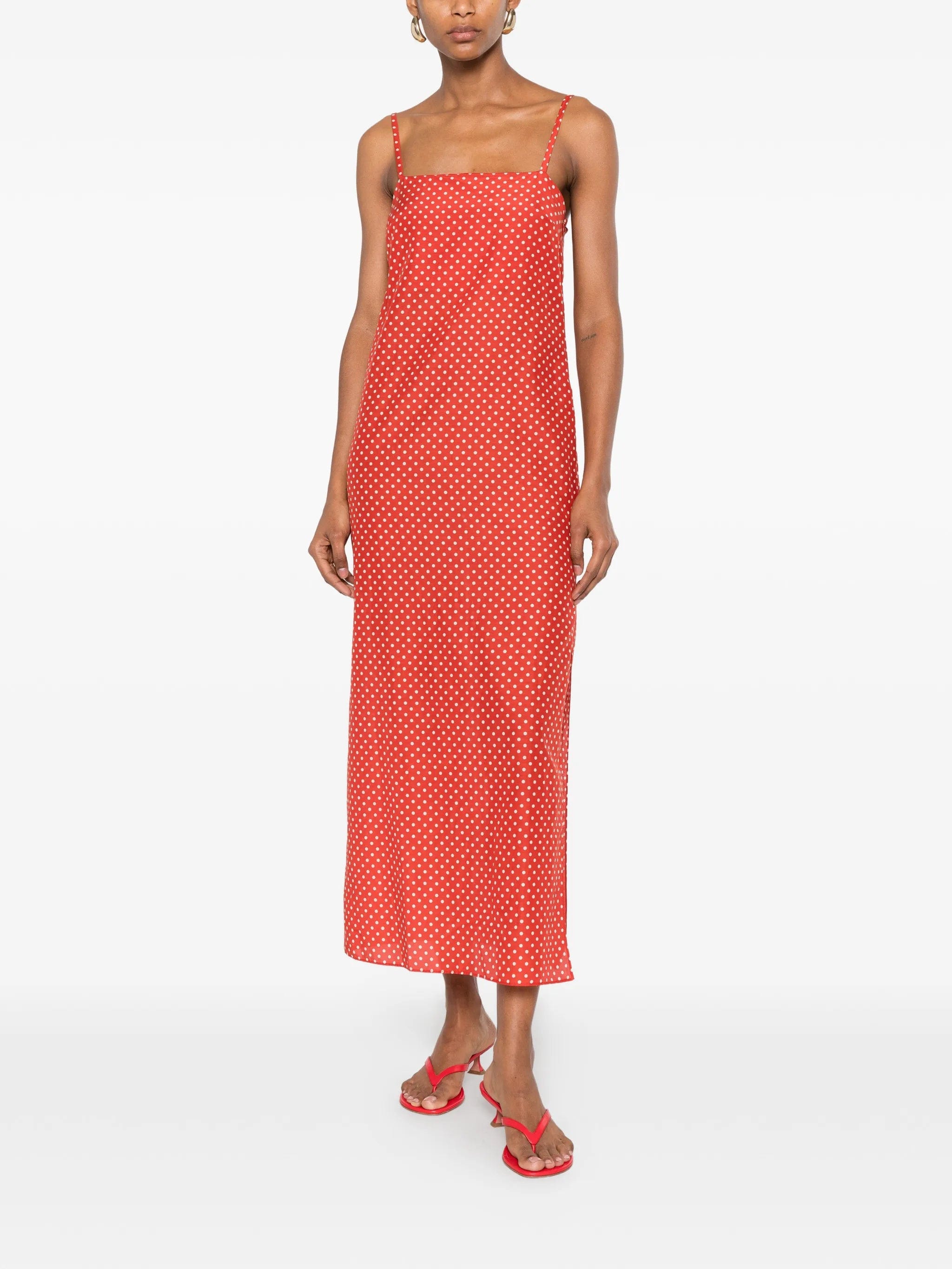 Matteau polka dot midi dress