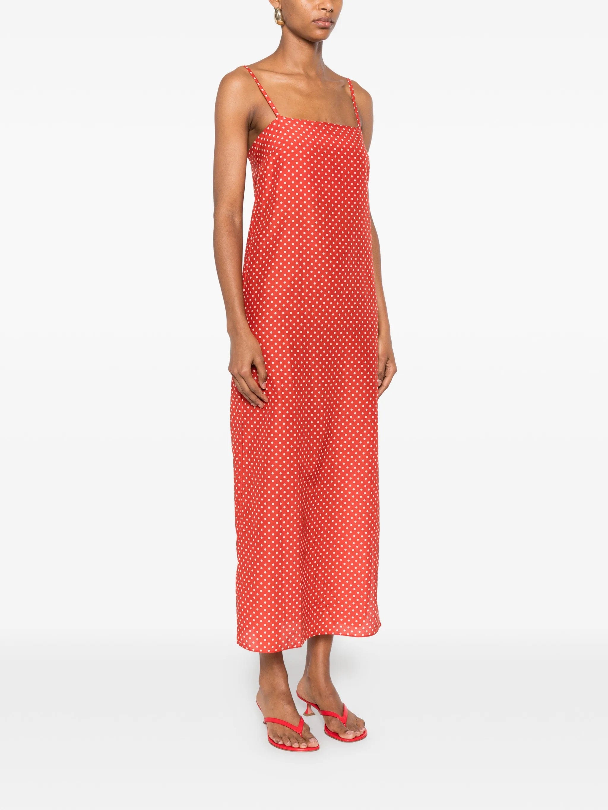 Matteau polka dot midi dress