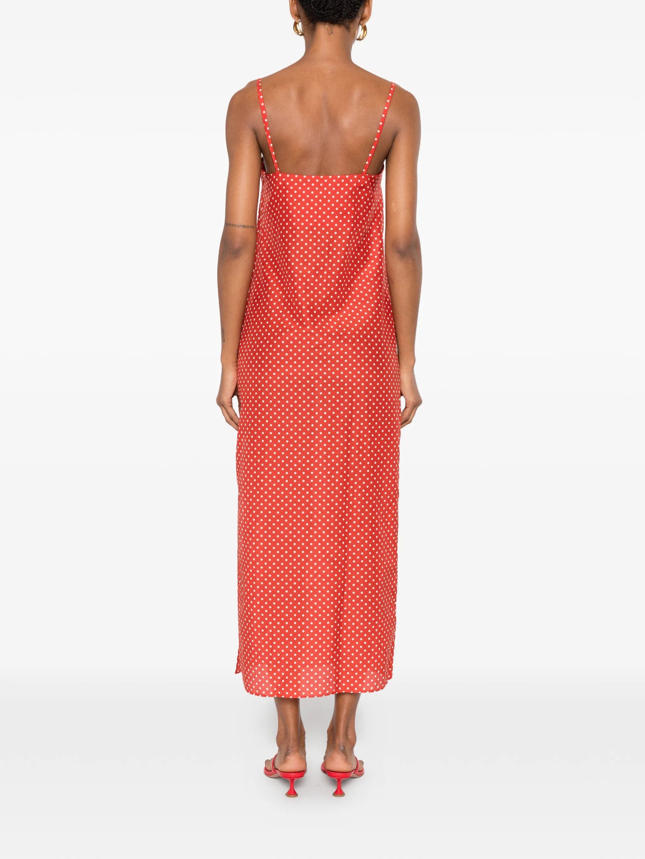 Matteau polka dot midi dress