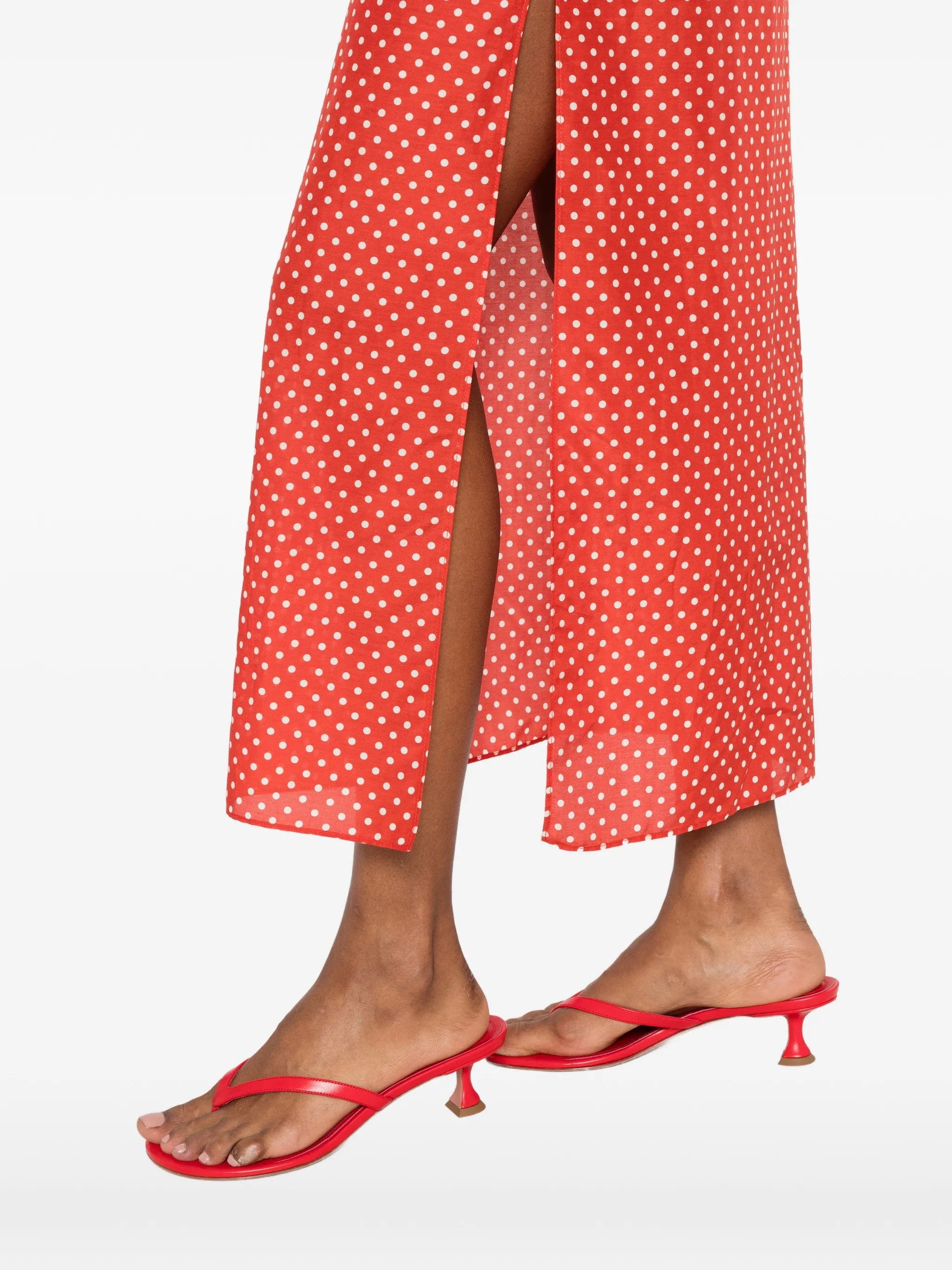 Matteau polka dot midi dress