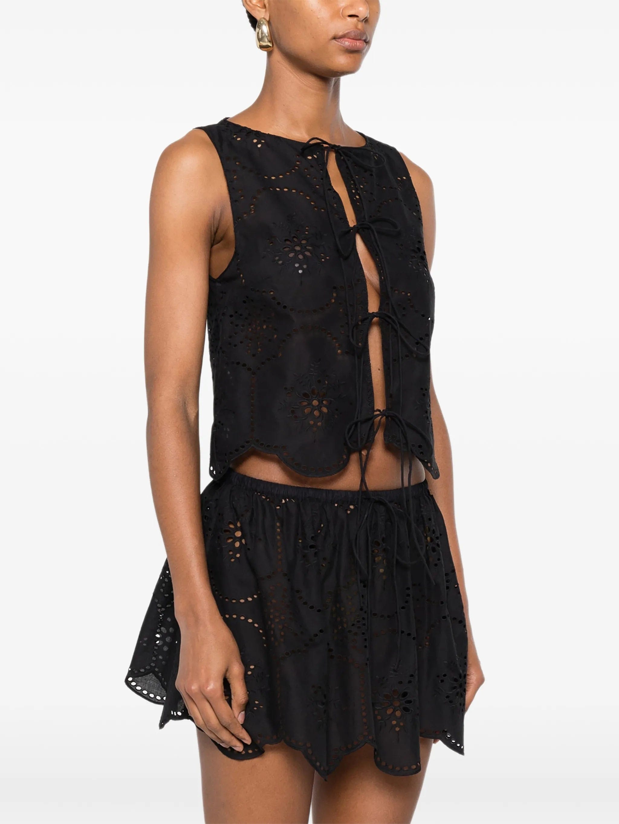 Matteau broderie tie - fastening blouse
