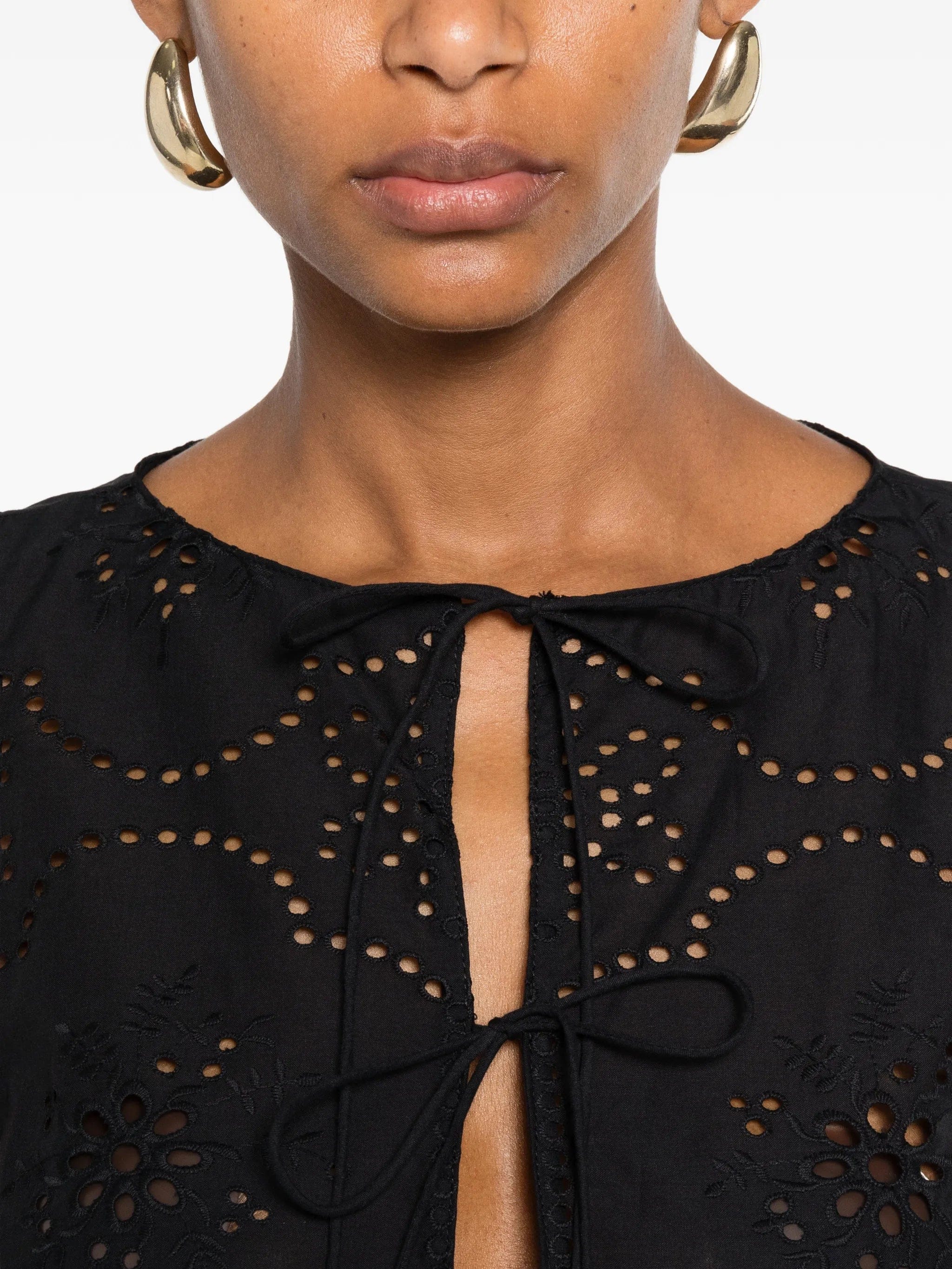 Matteau broderie tie - fastening blouse