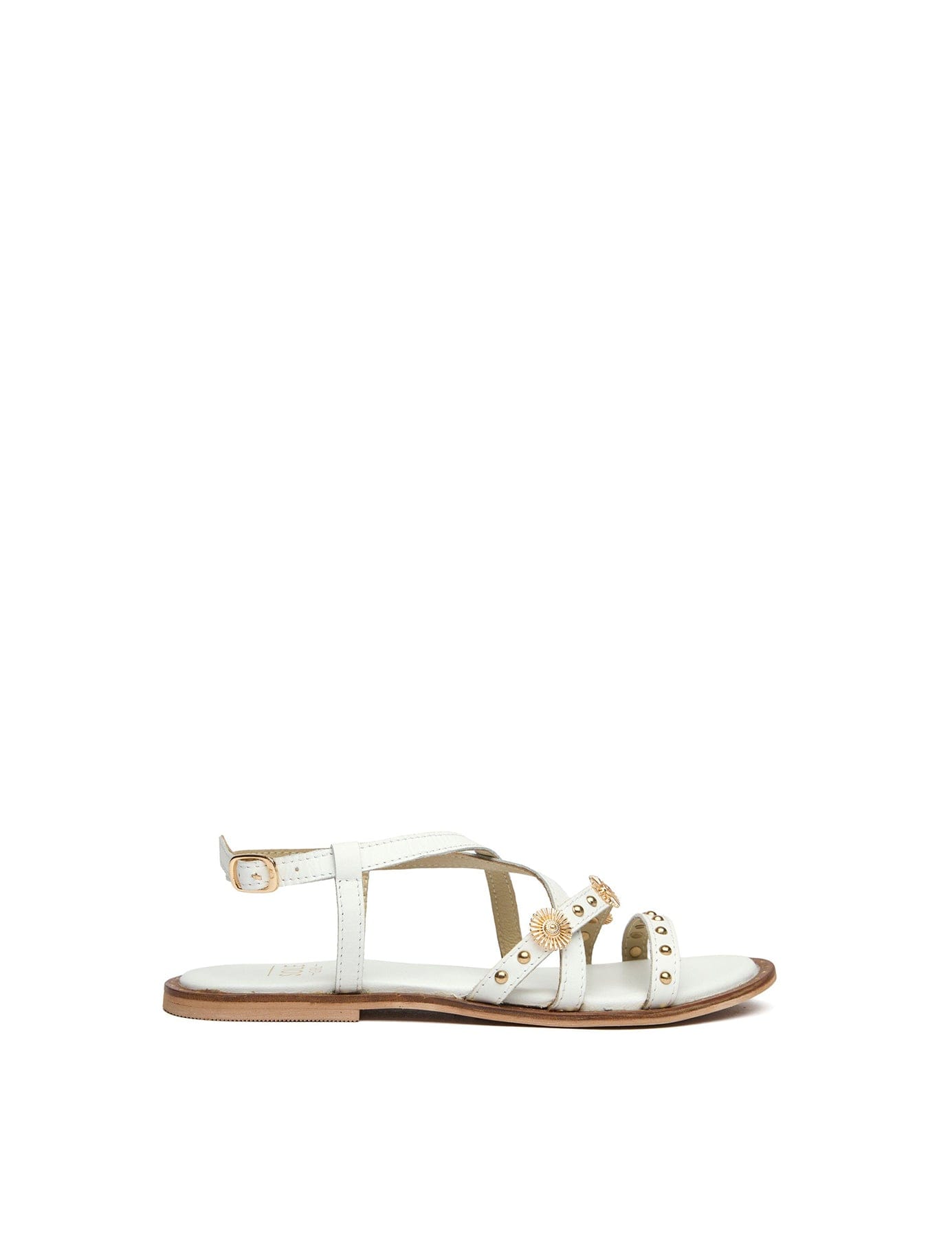 Sole Dream Gladiator Leather Sandals White