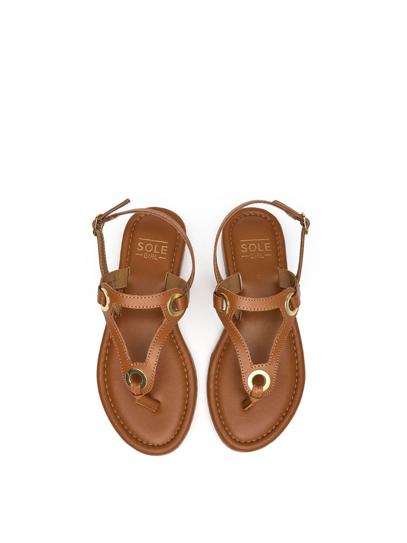 Sole Lou Leather Sandals Tan