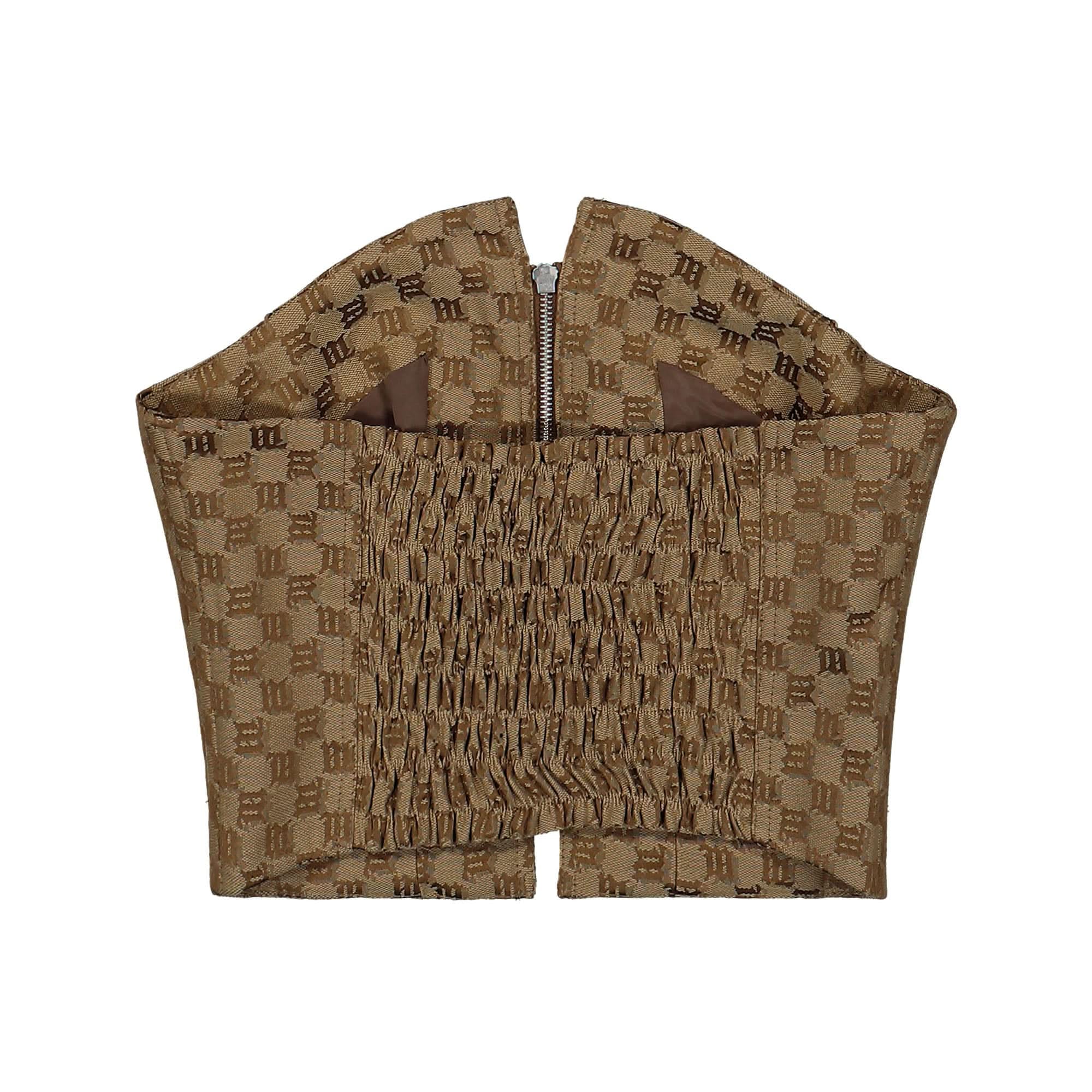 Misbhv Jacquard Canvas Monogram Corset Top