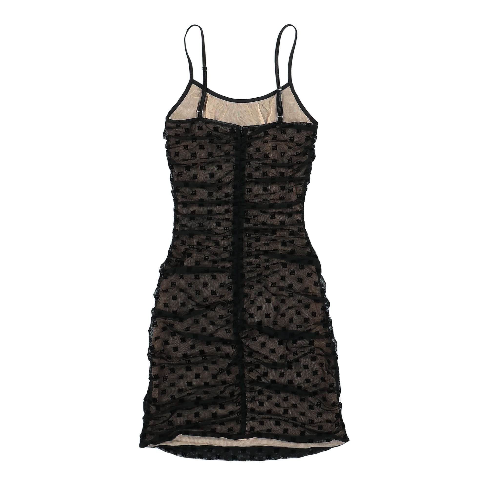 Misbhv Mesh Monogram Draped Mini Dress