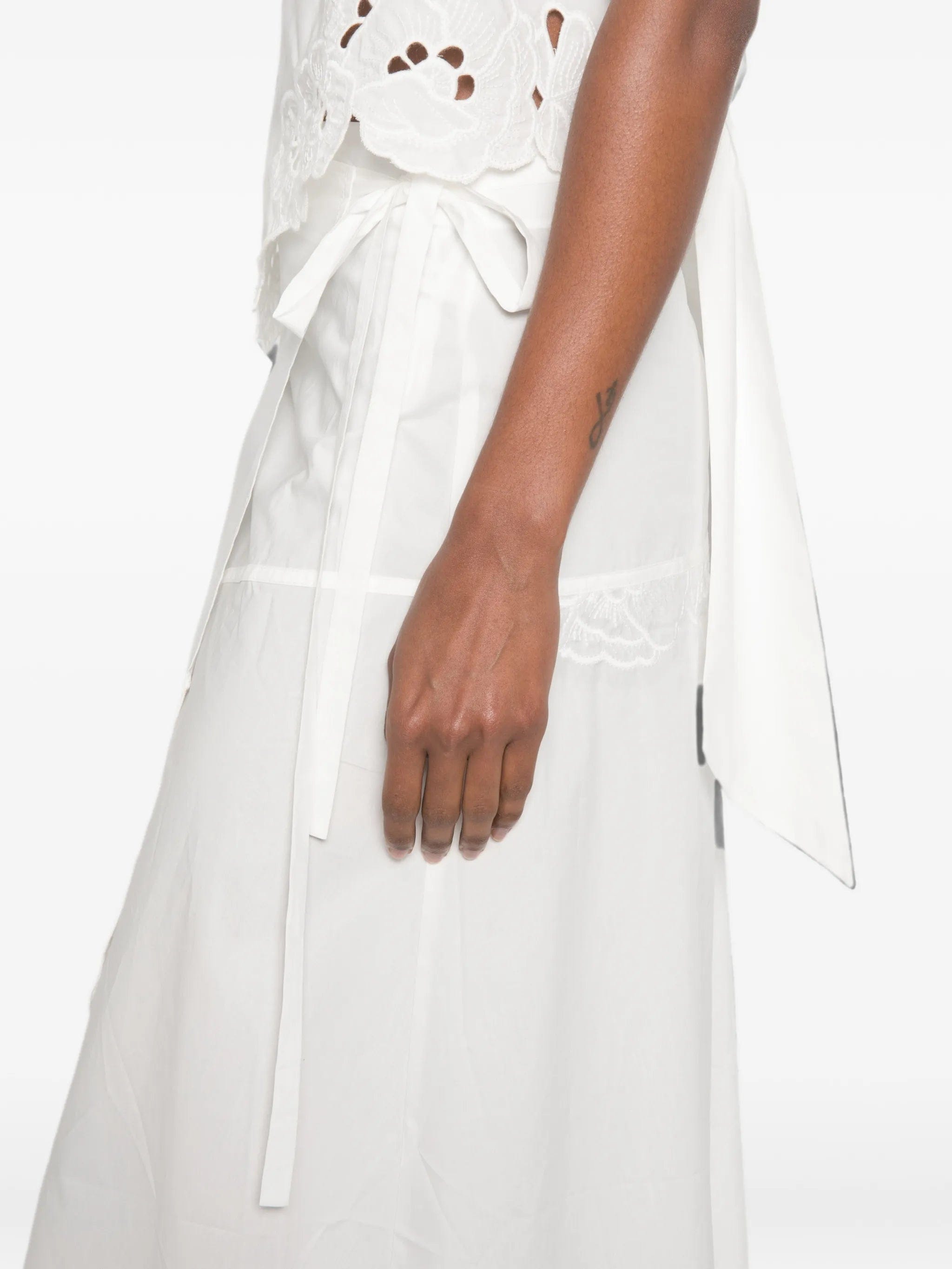 SIR. lace - embellished midi skirt