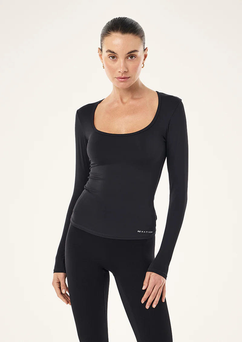 P.E Nation P.E Foundation Scoop Neck LS Top (Black)
