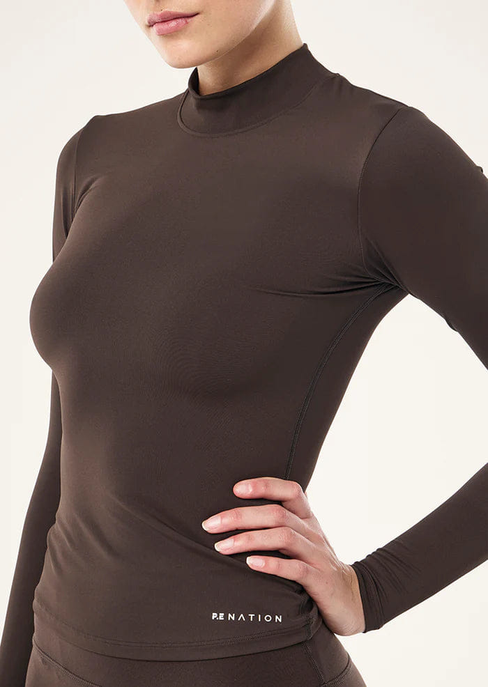 P.E Nation Foundation Mock Neck LS (Coffee)
