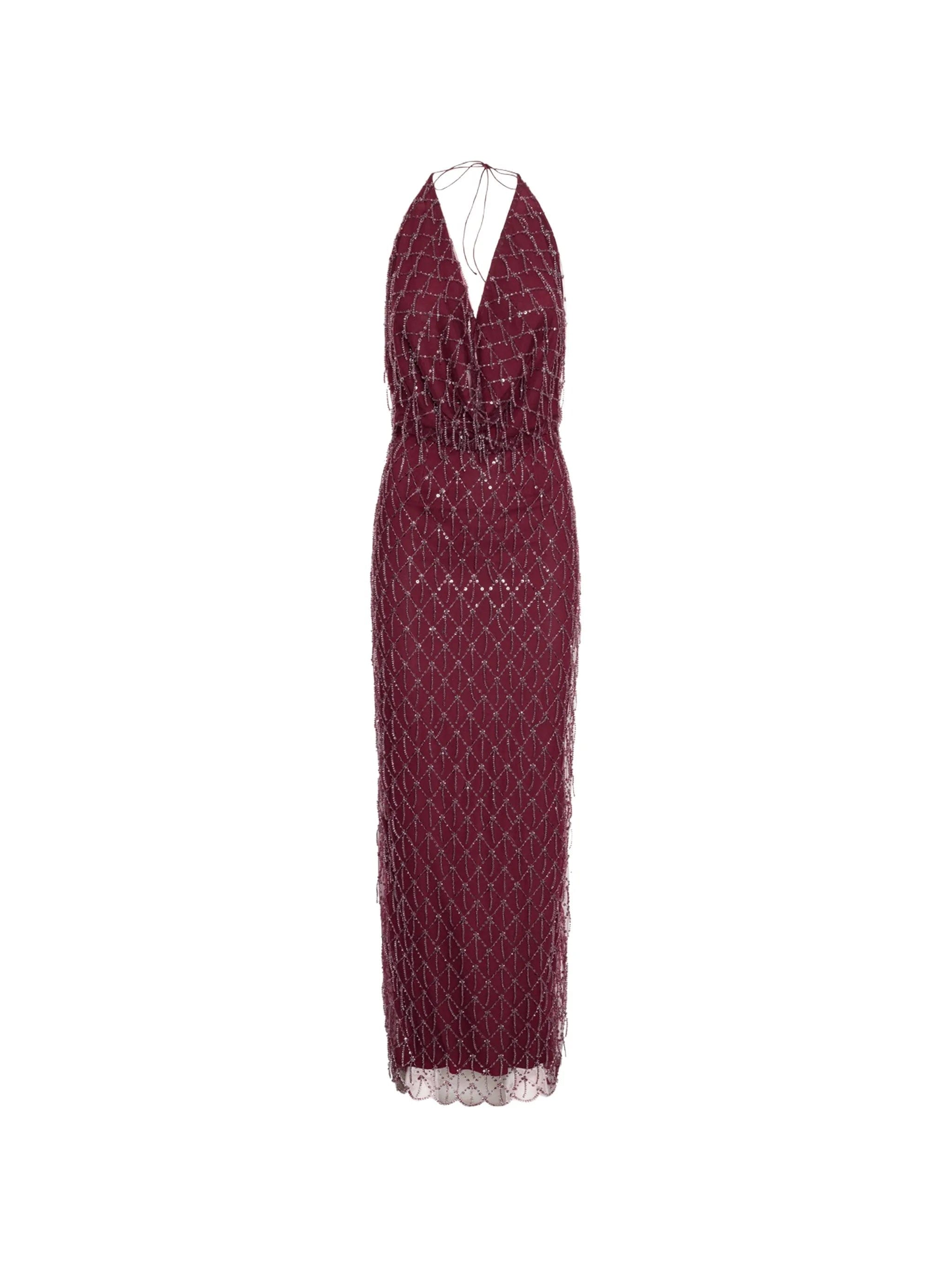 Rotate Birger Christensen sequins halterneck dress