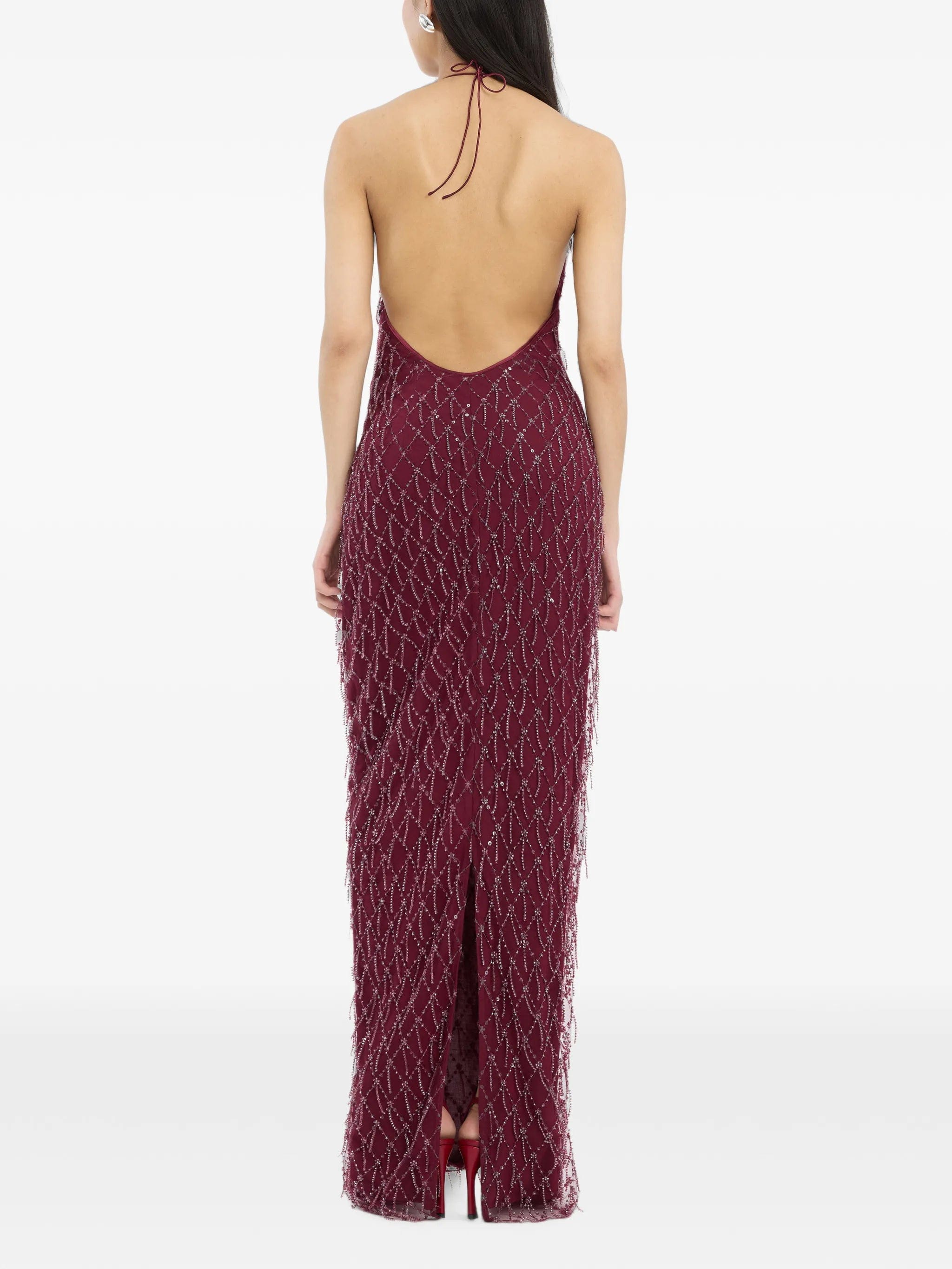 Rotate Birger Christensen sequins halterneck dress