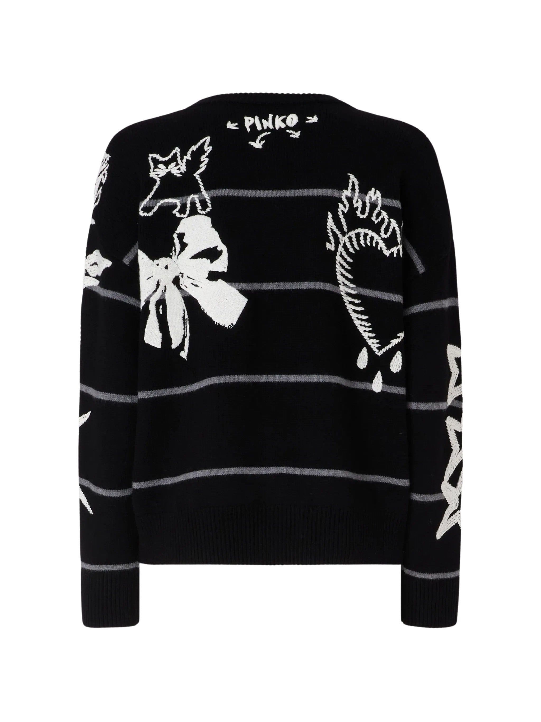 Knit Nuova Andros Maglia Striped Graphic Knit Sweater
