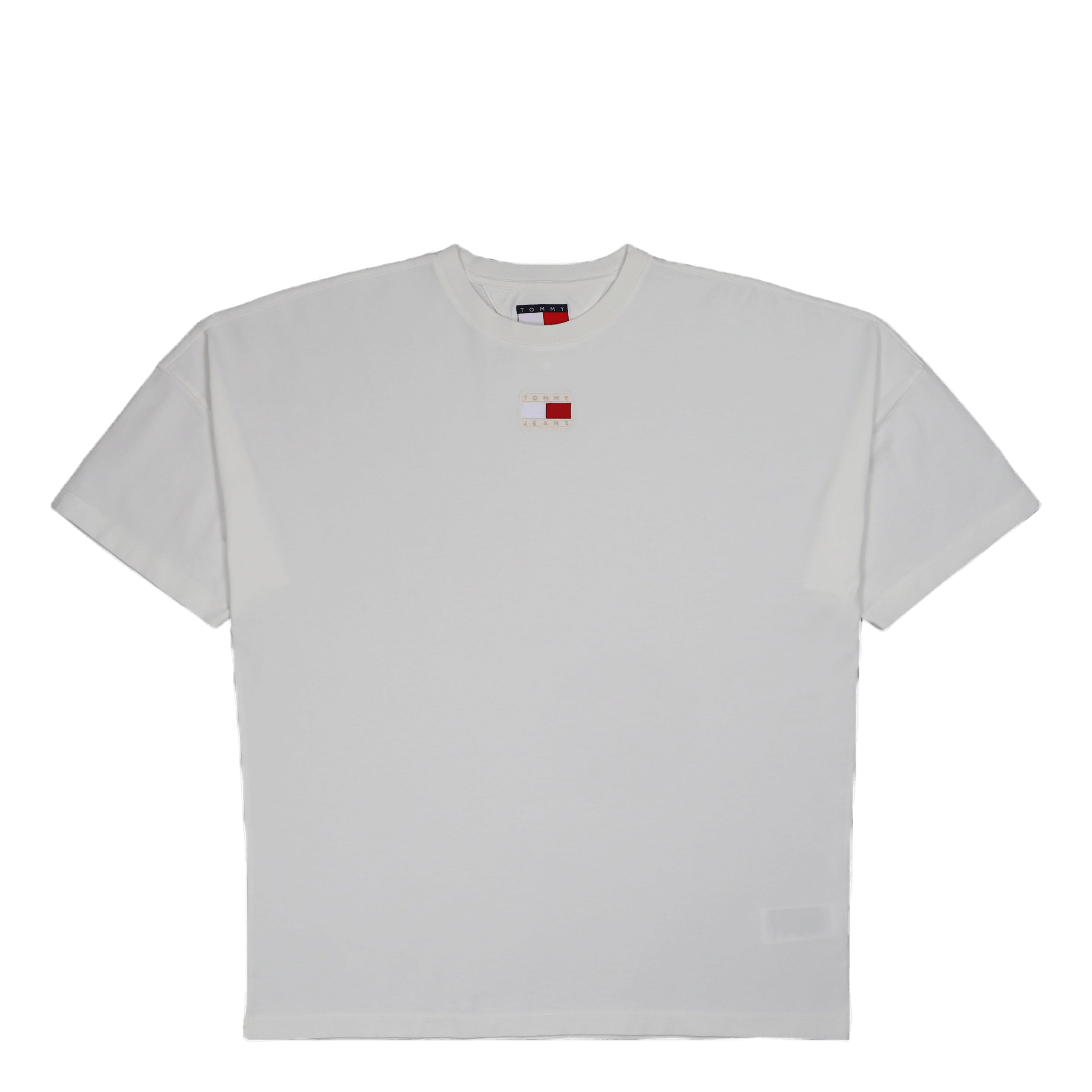 Tommy Jeans Tjcu Split Hem Flag T-Shirt Ancient White