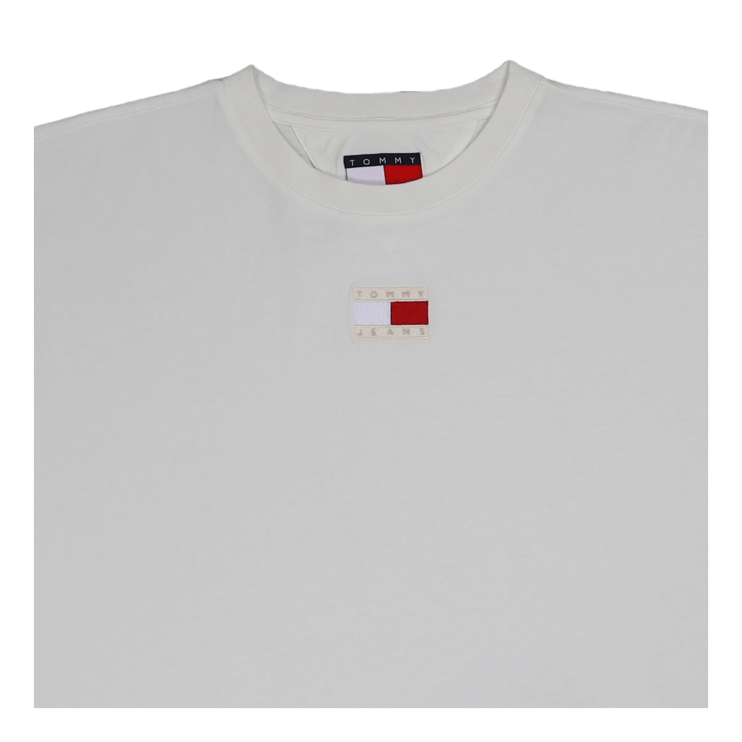 Tommy Jeans Tjcu Split Hem Flag T-Shirt Ancient White