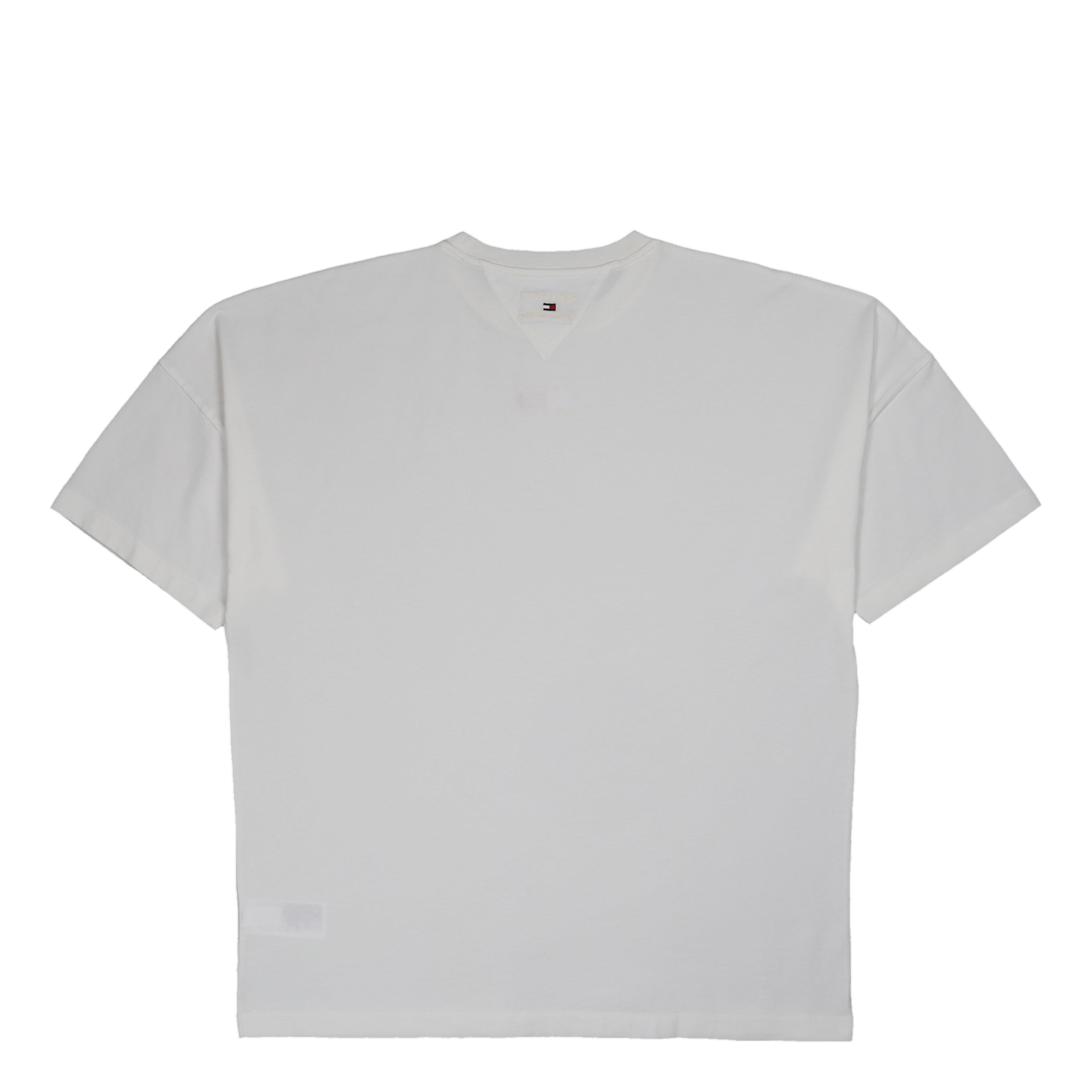 Tommy Jeans Tjcu Split Hem Flag T-Shirt Ancient White