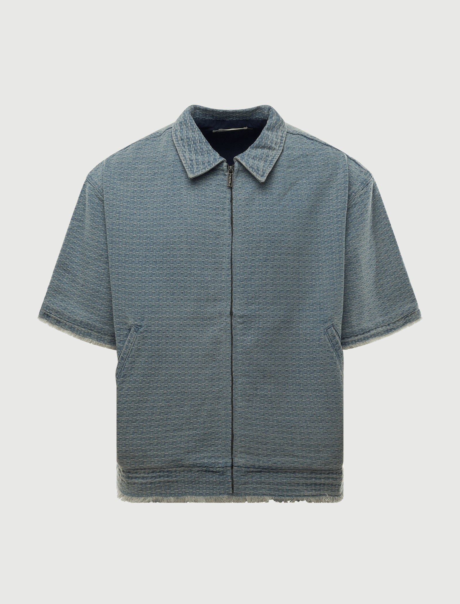 HONOR THE GIFT INDIGO ZIP FRONT SHIRT