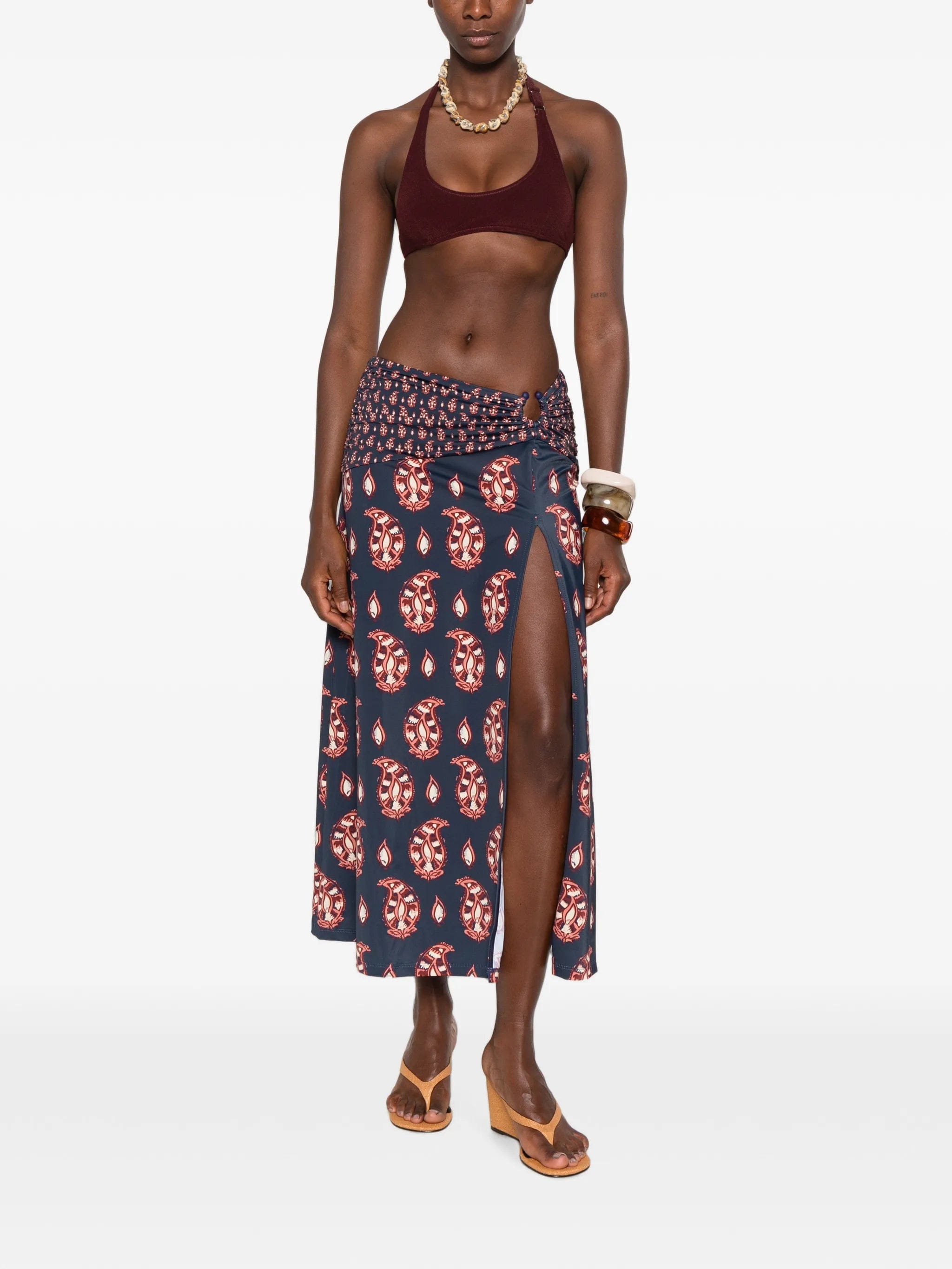 Johanna Ortiz The Sun paisley - pattern midi skirt