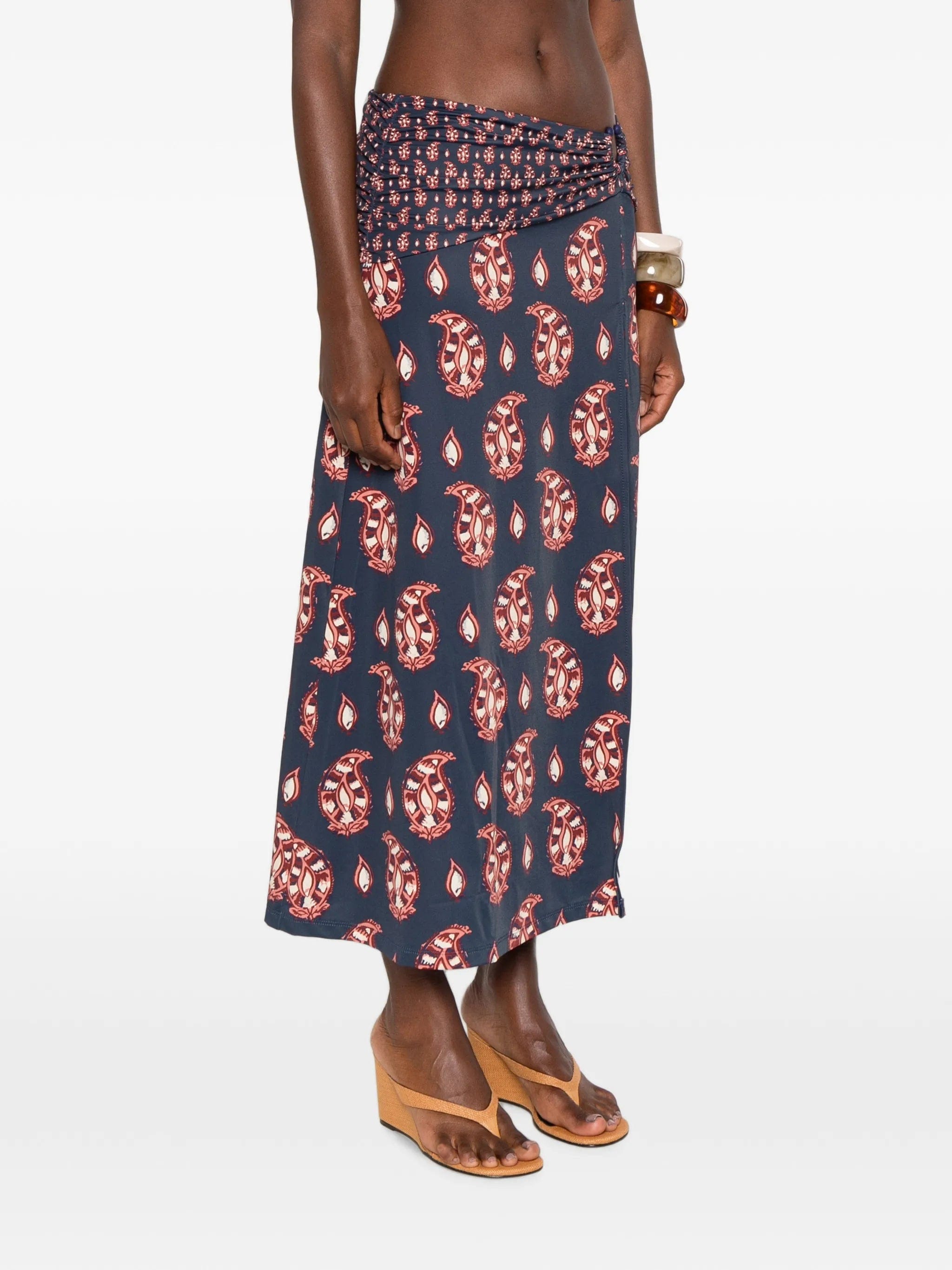 Johanna Ortiz The Sun paisley - pattern midi skirt