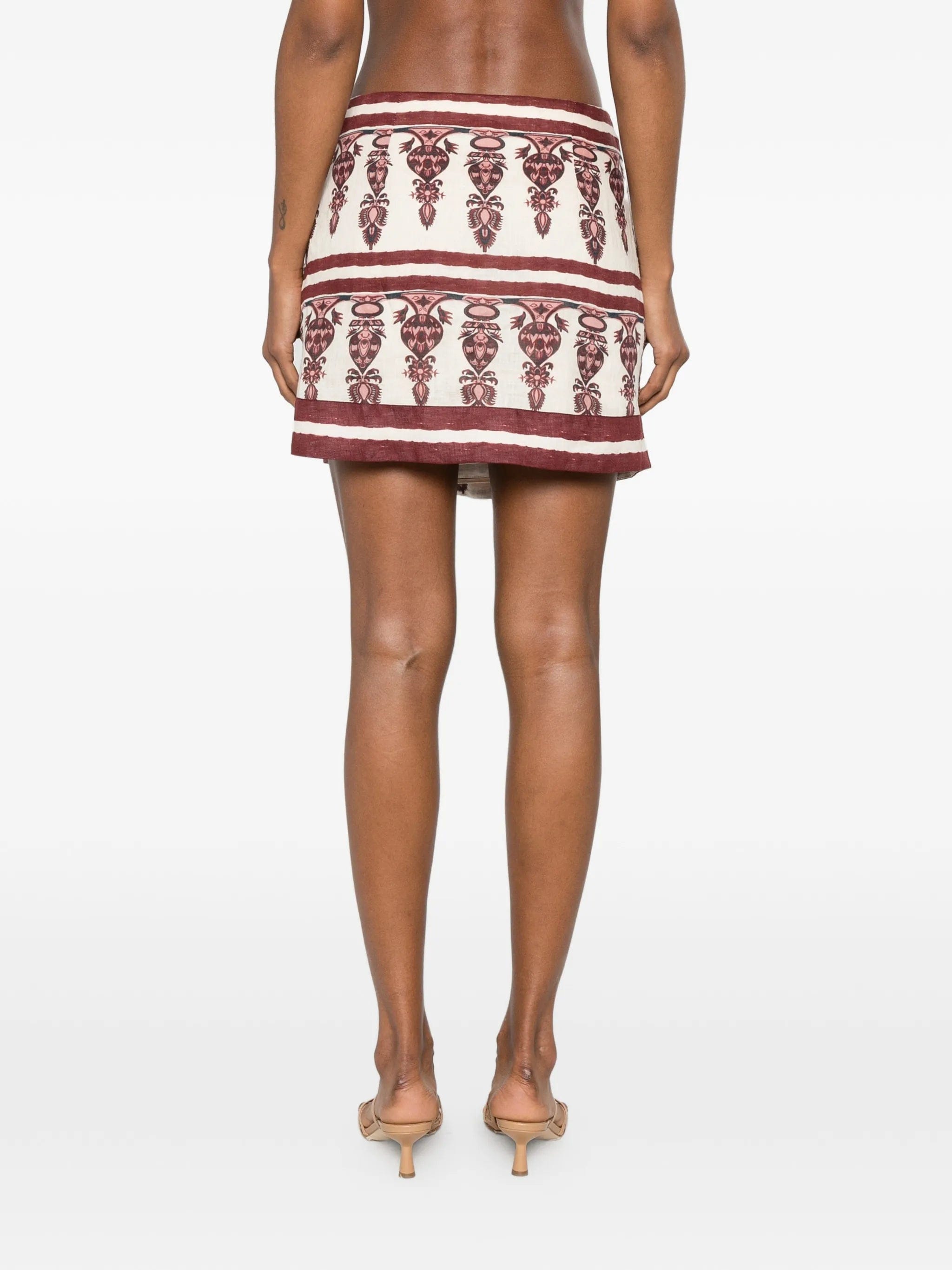 Johanna Ortiz Roots pattern mini skirt