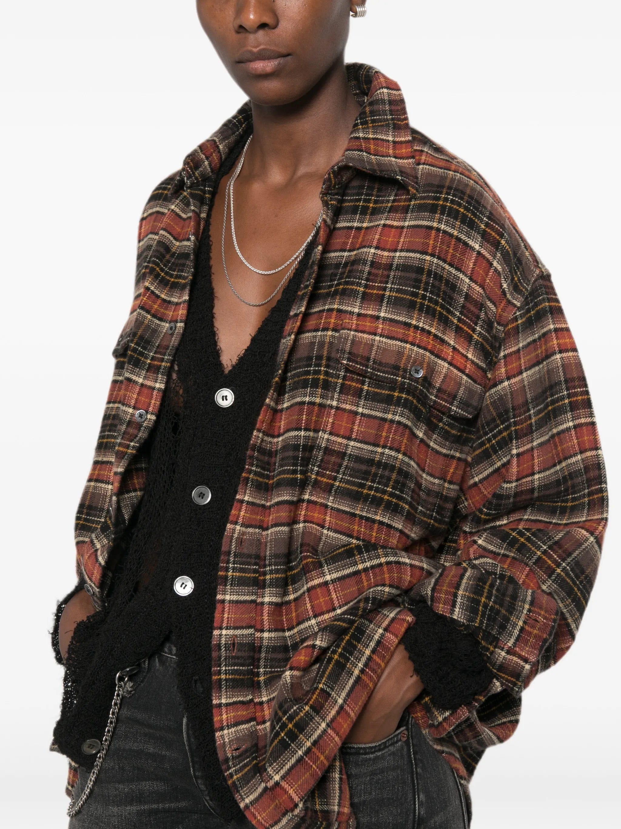 R13 plaid buttoned shirt