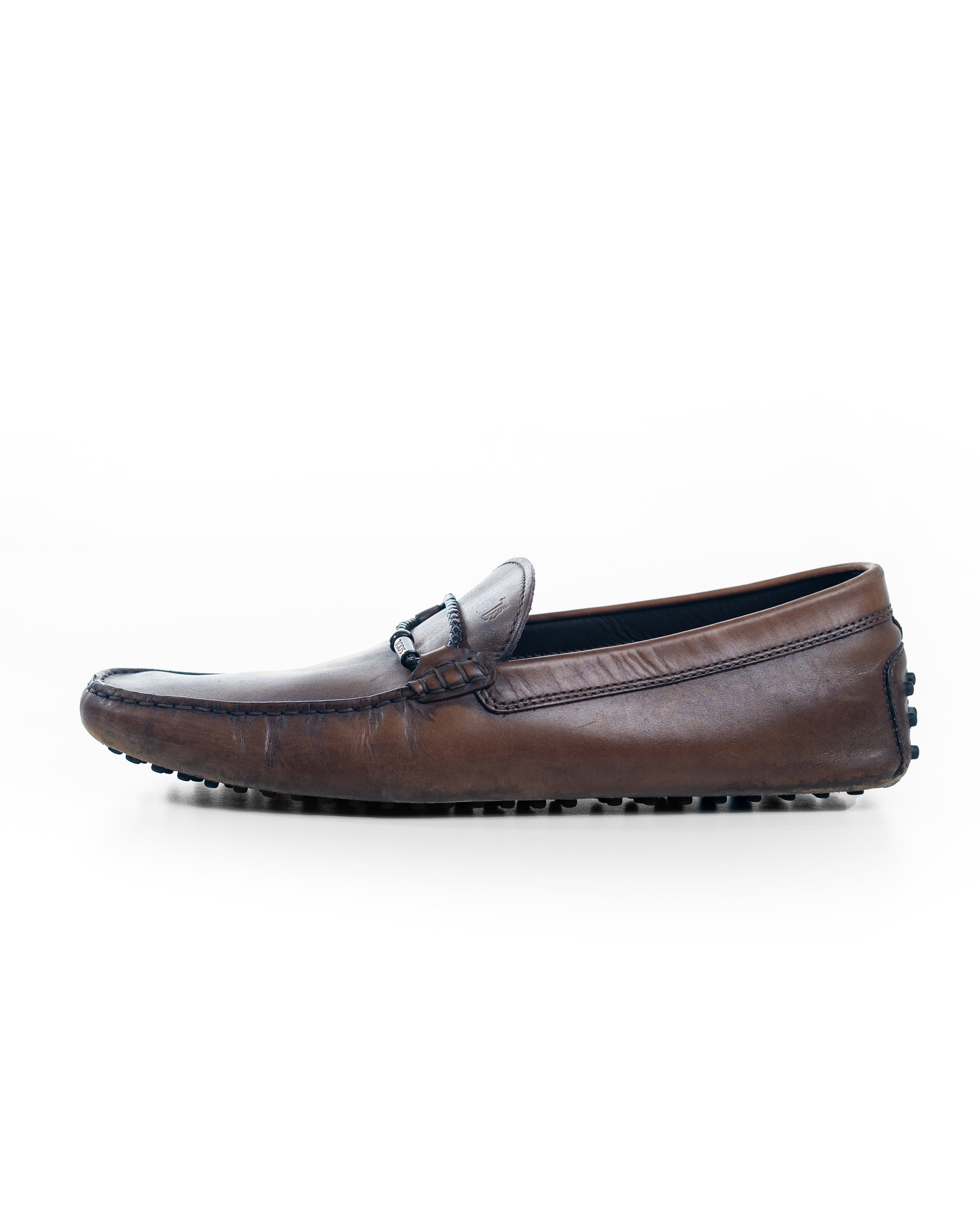 Tods Brown Leather Slip On Driving Loafers (UK 9.5)