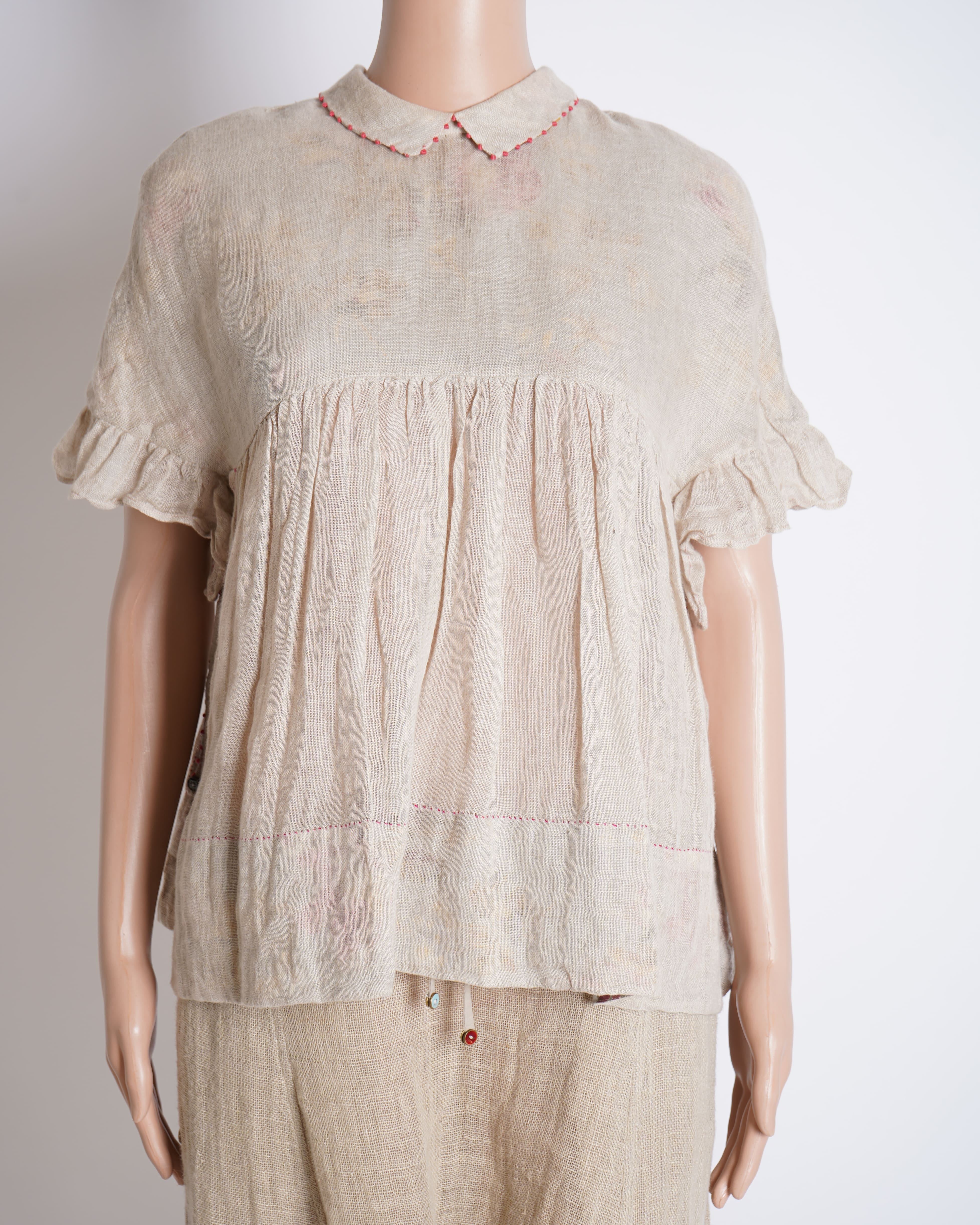 Pero New Pero Frill Top In beige